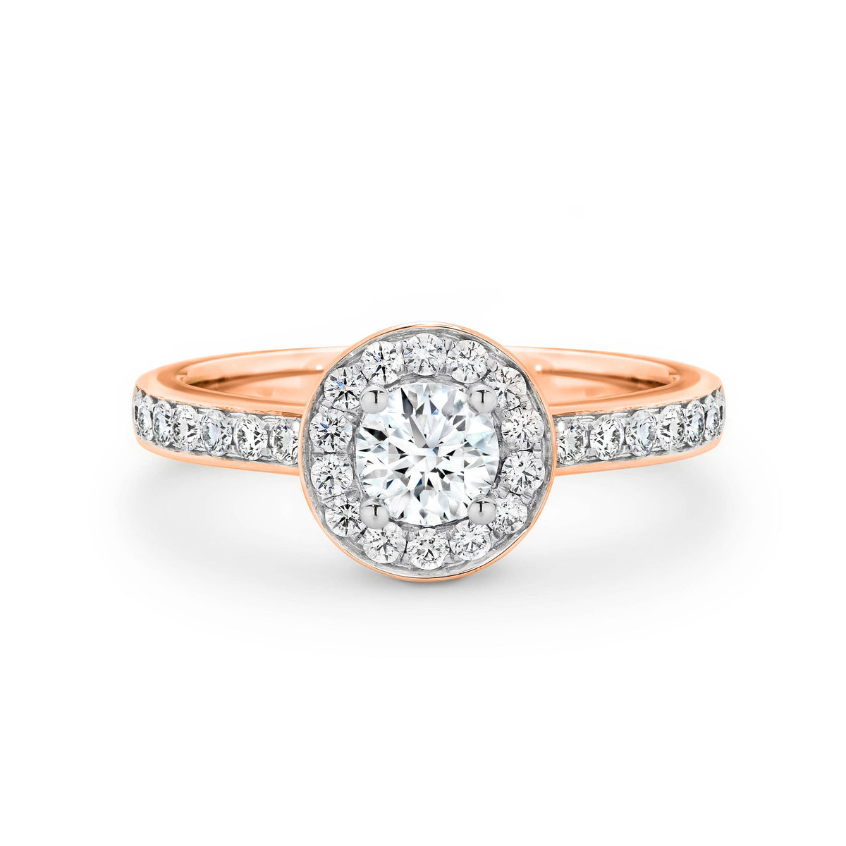 Audrey Diamond Halo Round Brilliant Cut Engagement Ring