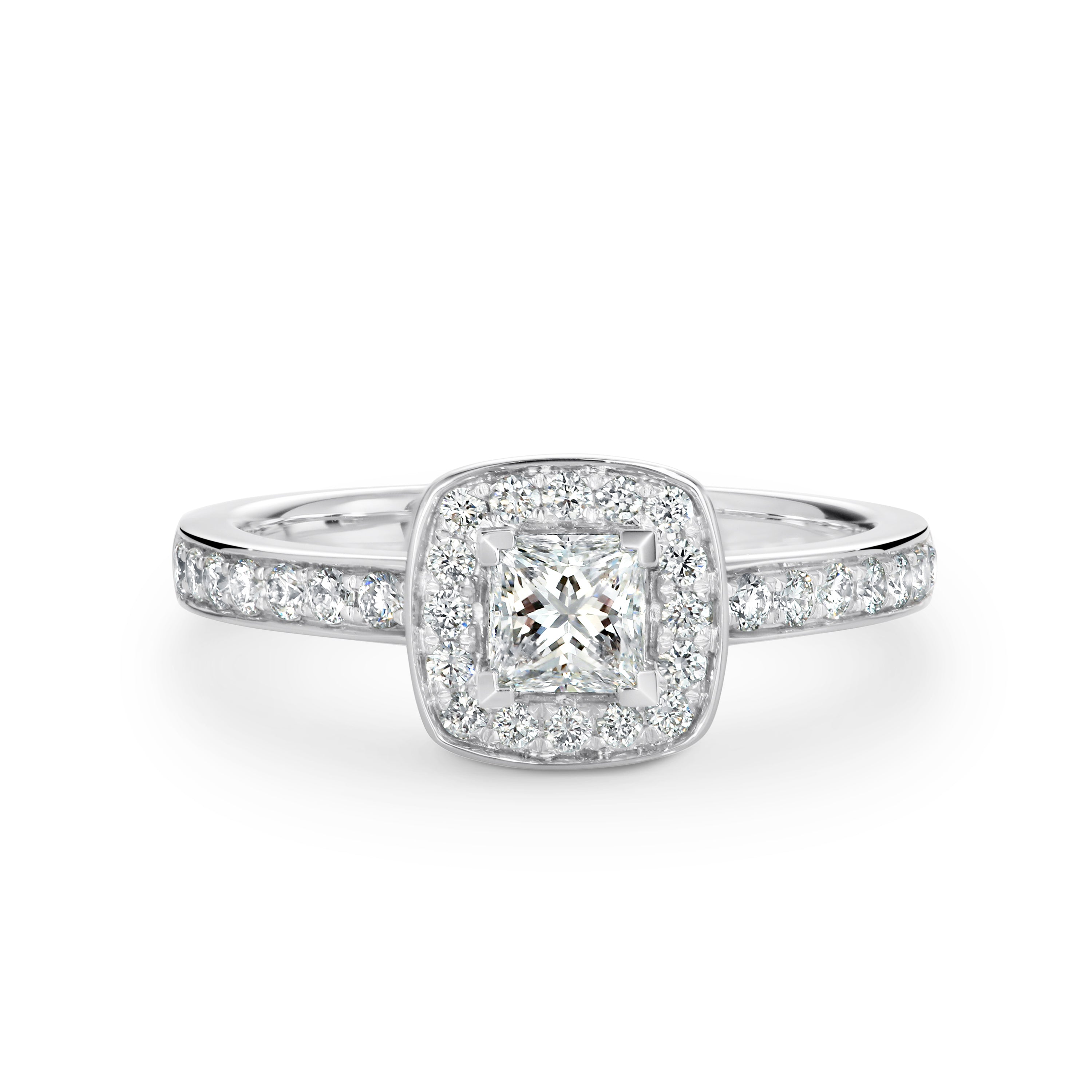 Lucy Lab Grown Diamond Halo Princess Cut Engagement Ring