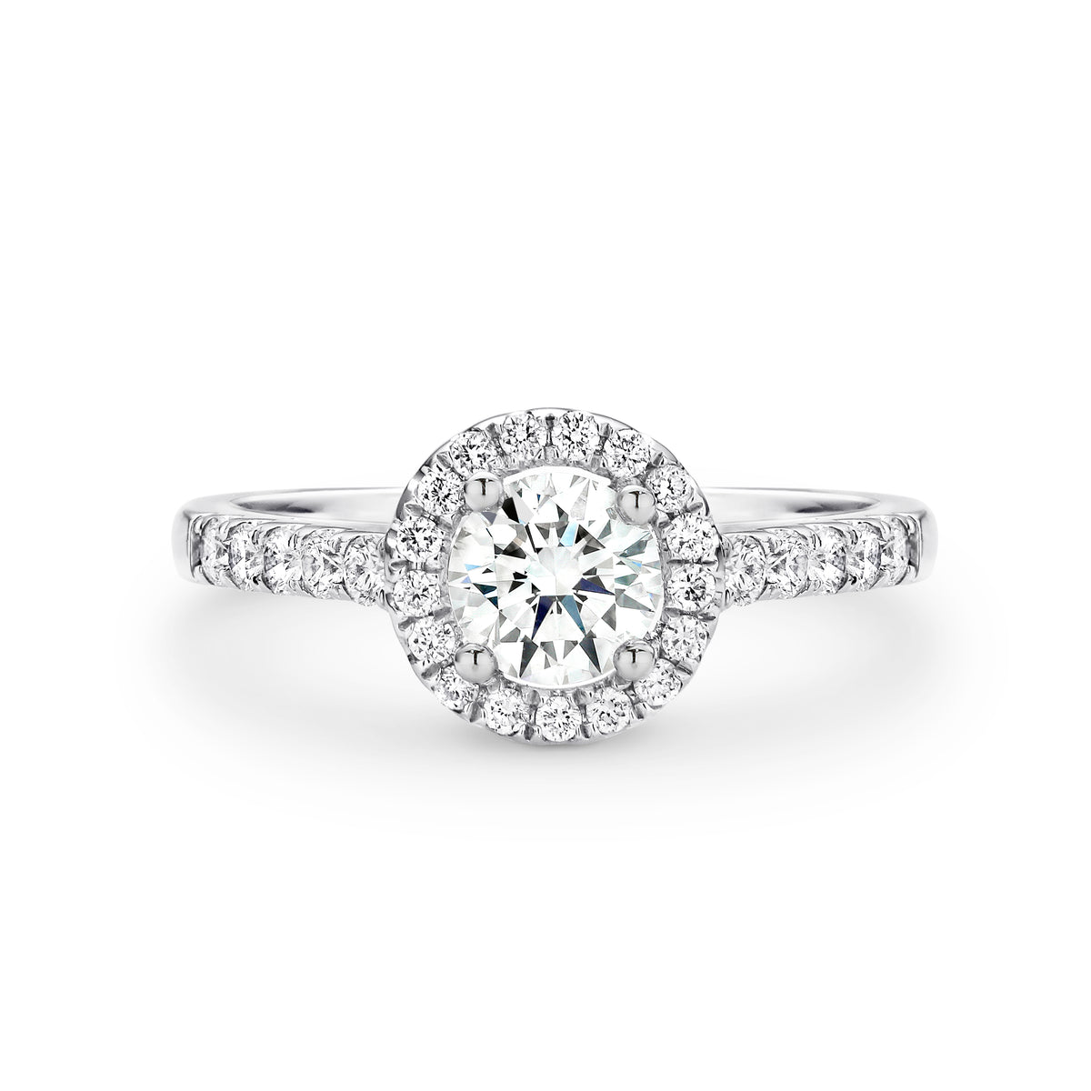 Isla Diamond Halo Round Brilliant Cut Engagement Ring