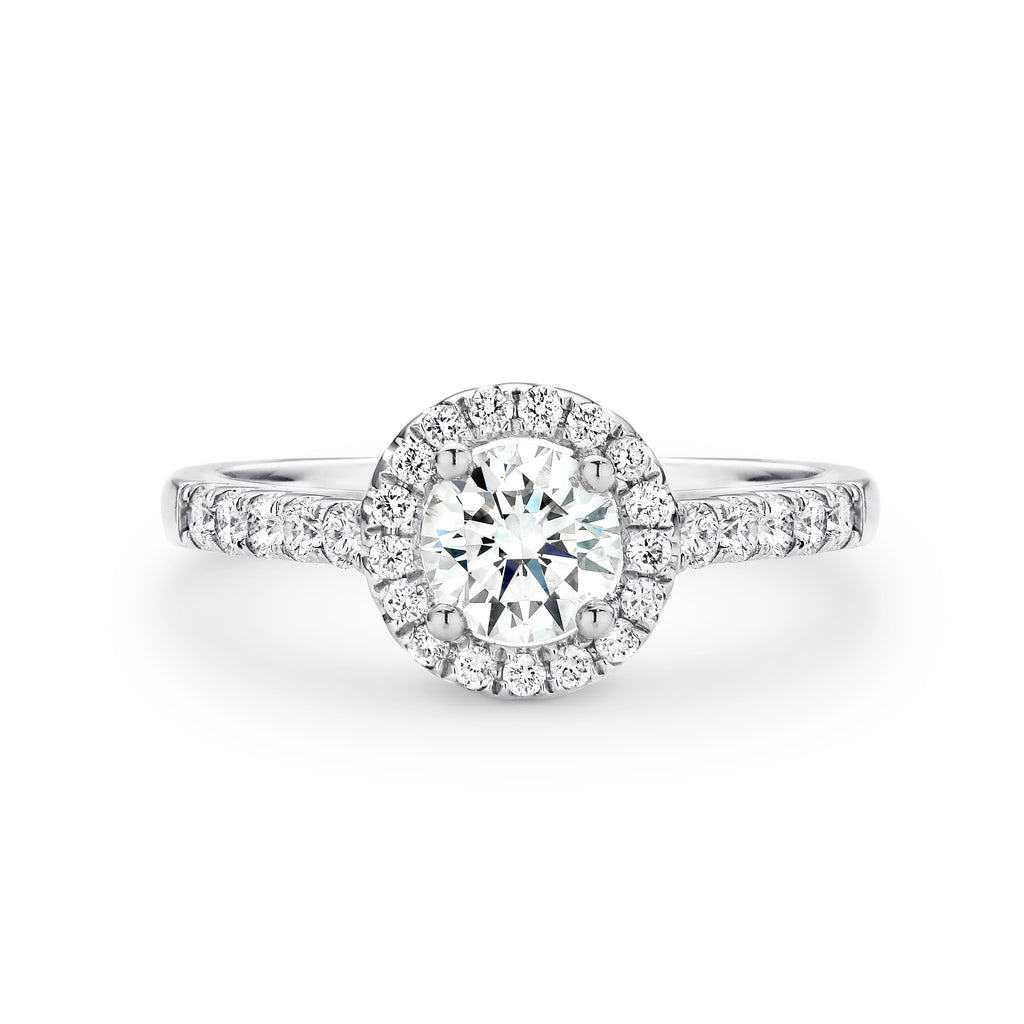 Isla Diamond Halo Round Brilliant Cut Engagement Ring