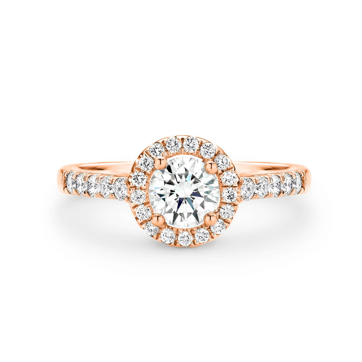 Isla Diamond Halo Round Brilliant Cut Engagement Ring