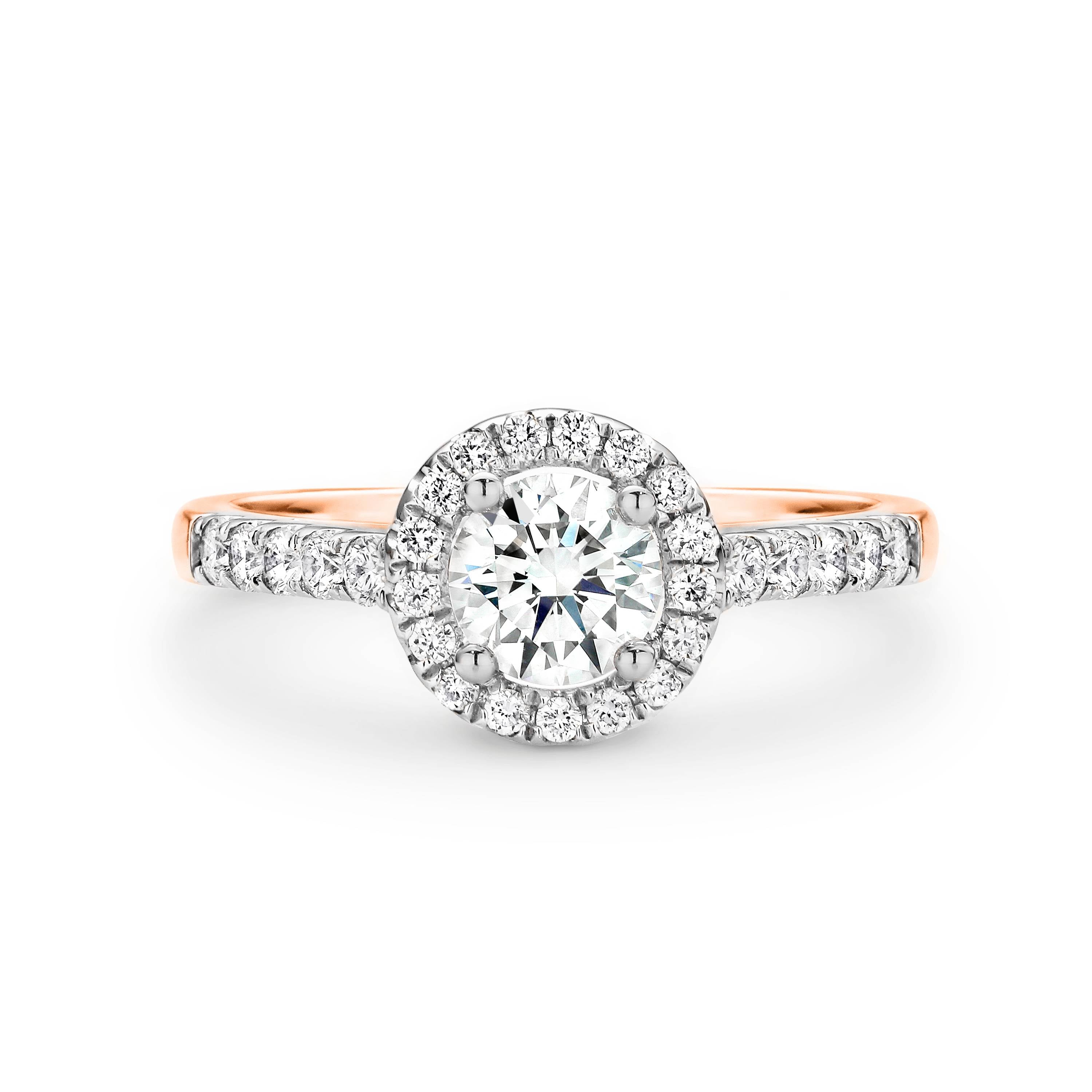 Isla Diamond Halo Round Brilliant Cut Engagement Ring