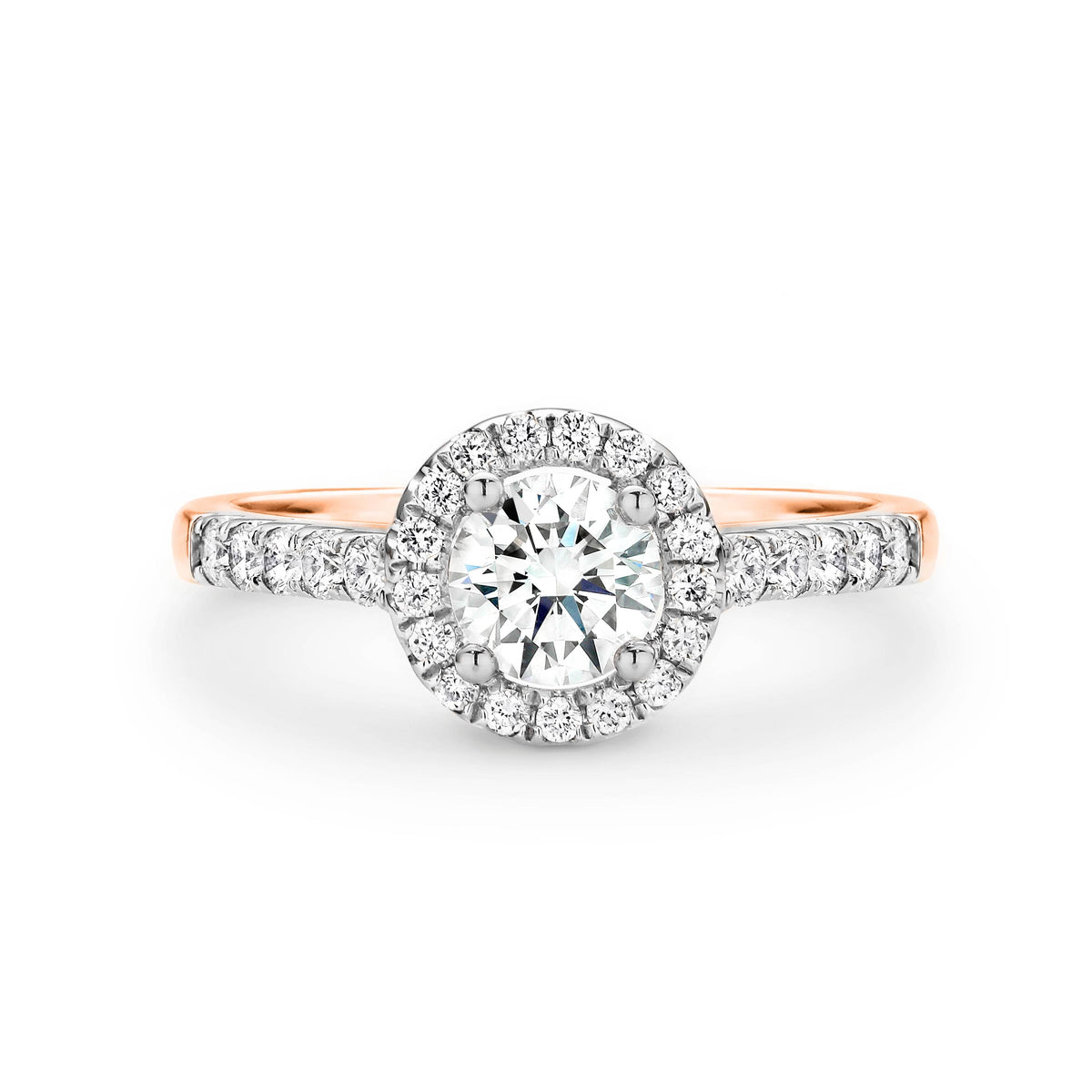 Isla Diamond Halo Round Brilliant Cut Engagement Ring