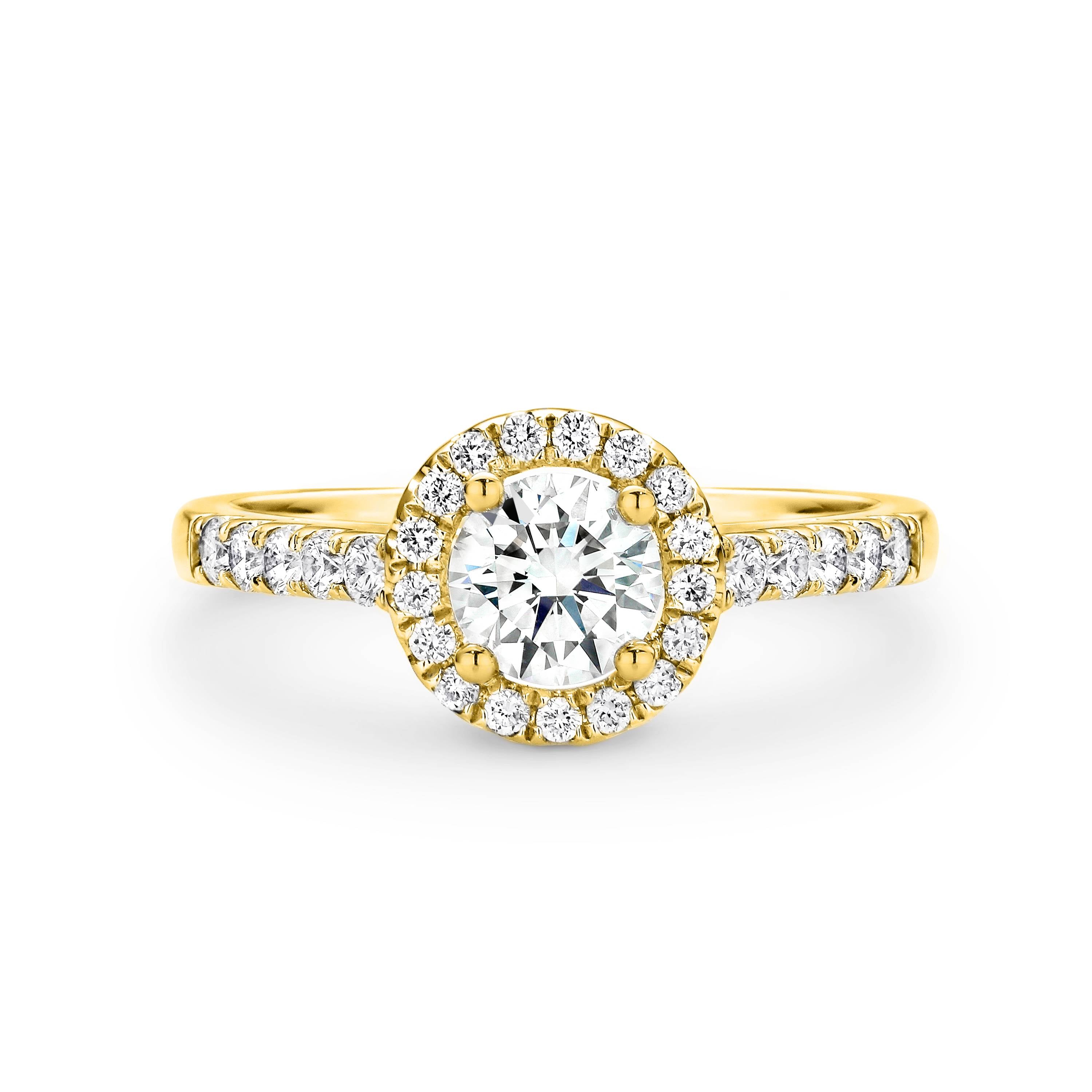 Isla Diamond Halo Round Brilliant Cut Engagement Ring