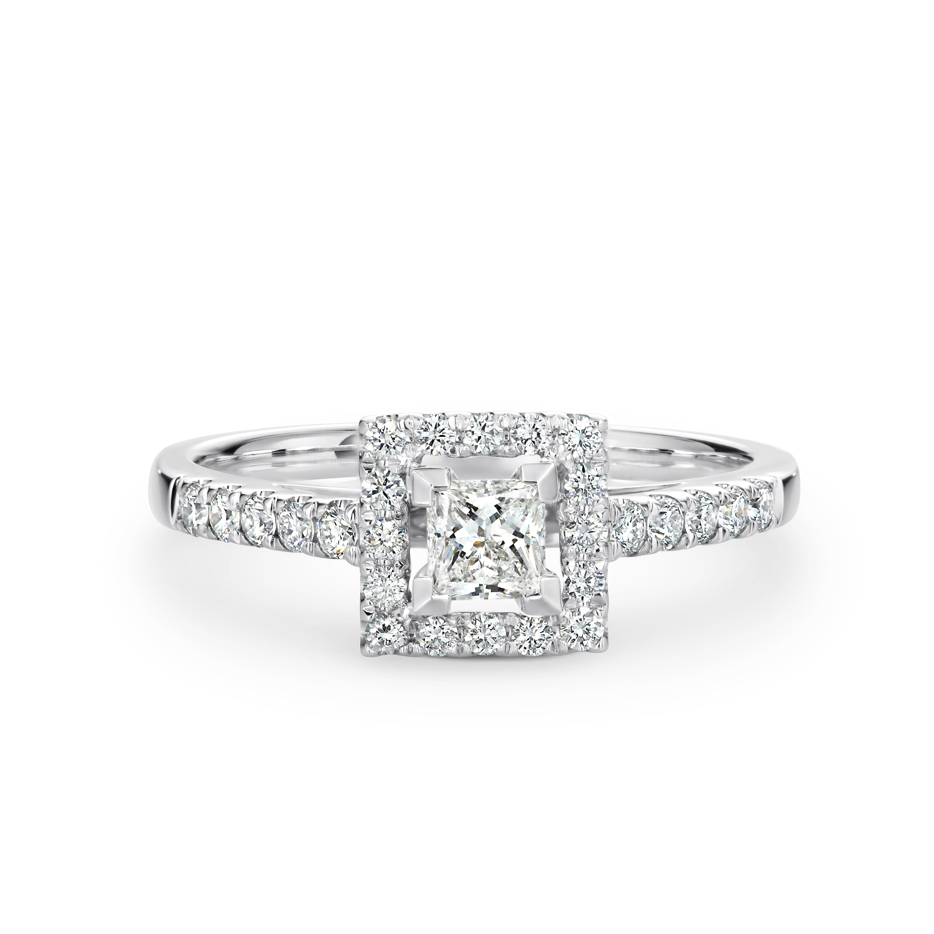 Phoebe Lab Grown Diamond Halo Princess Cut Engagement Ring