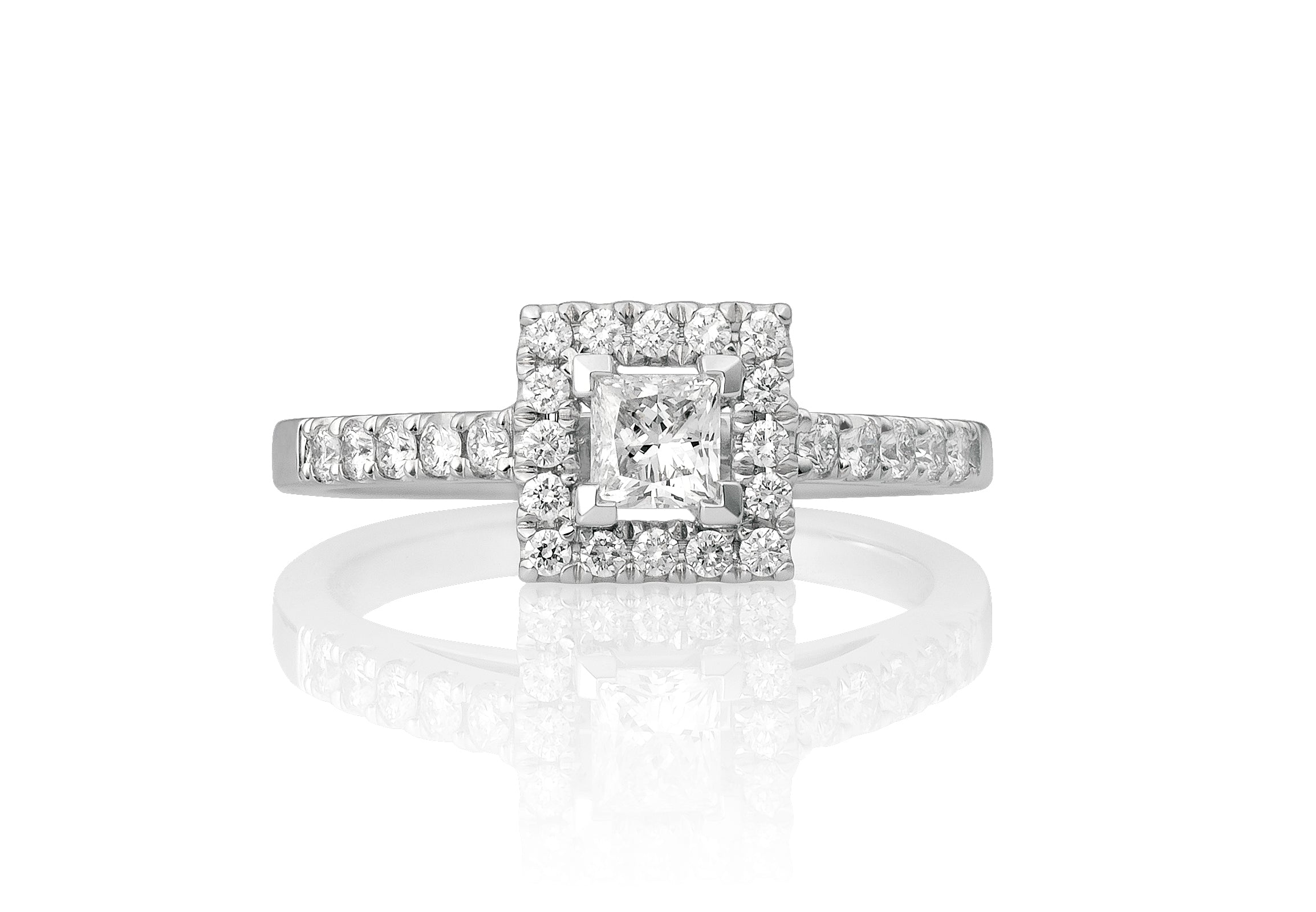 Phoebe Lab Grown Diamond Halo Princess Cut Engagement Ring