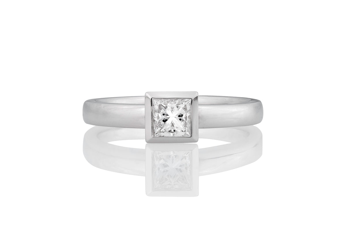 Poppy Lab Grown Diamond Solitaire Princess Cut Engagement Ring