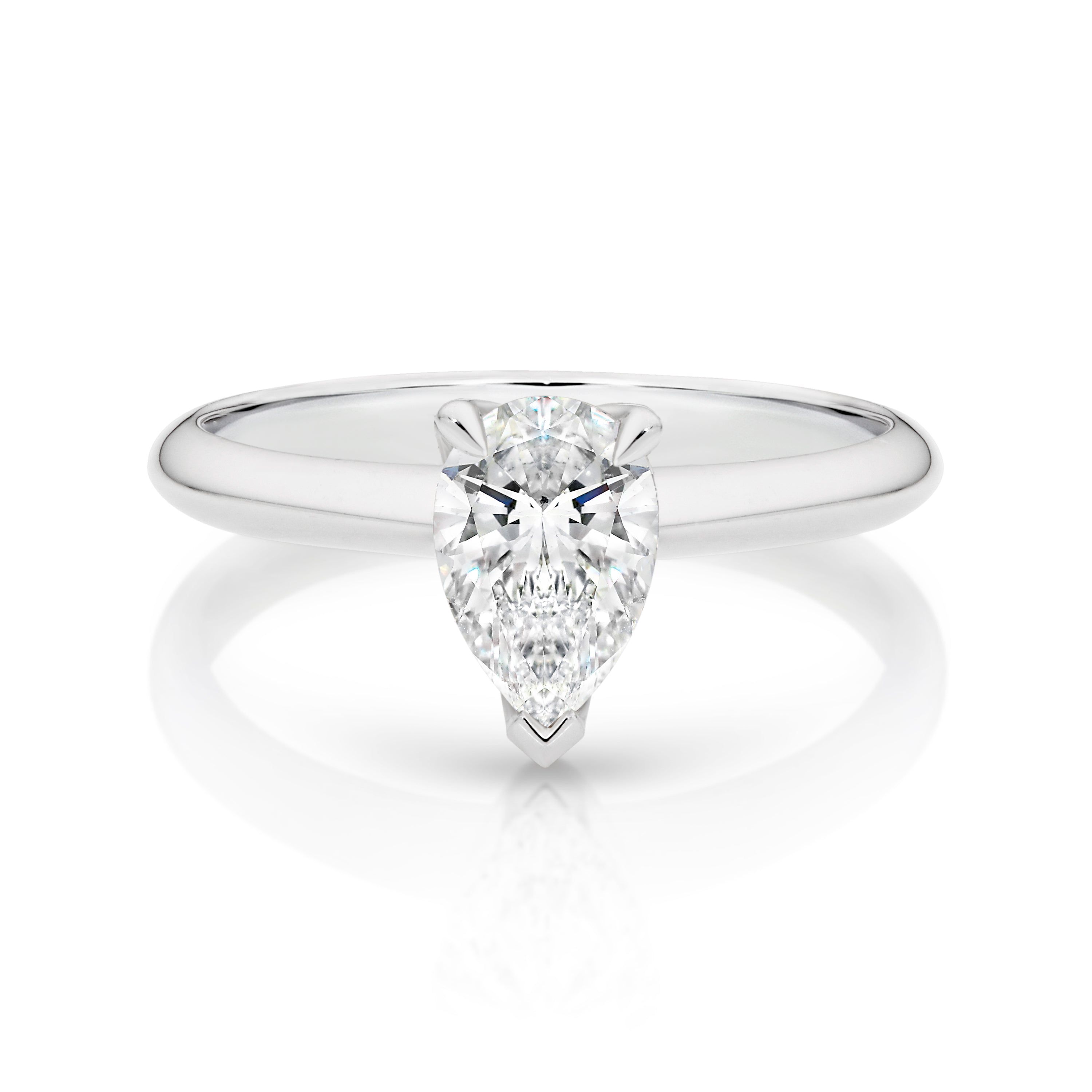 Rose Lab Grown Diamond Solitaire Pear Cut Engagement Ring