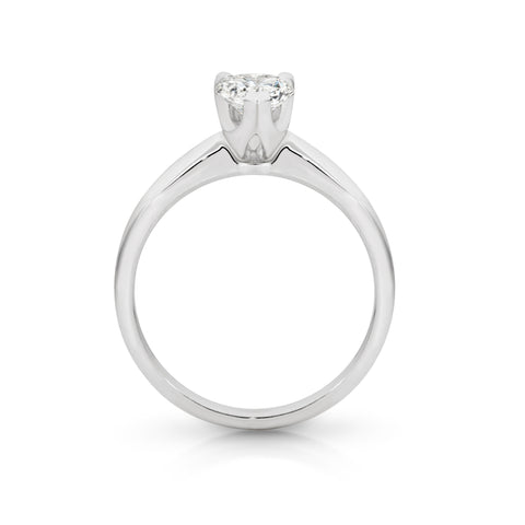 Rose Natural Diamond Solitaire Pear Cut Engagement Ring
