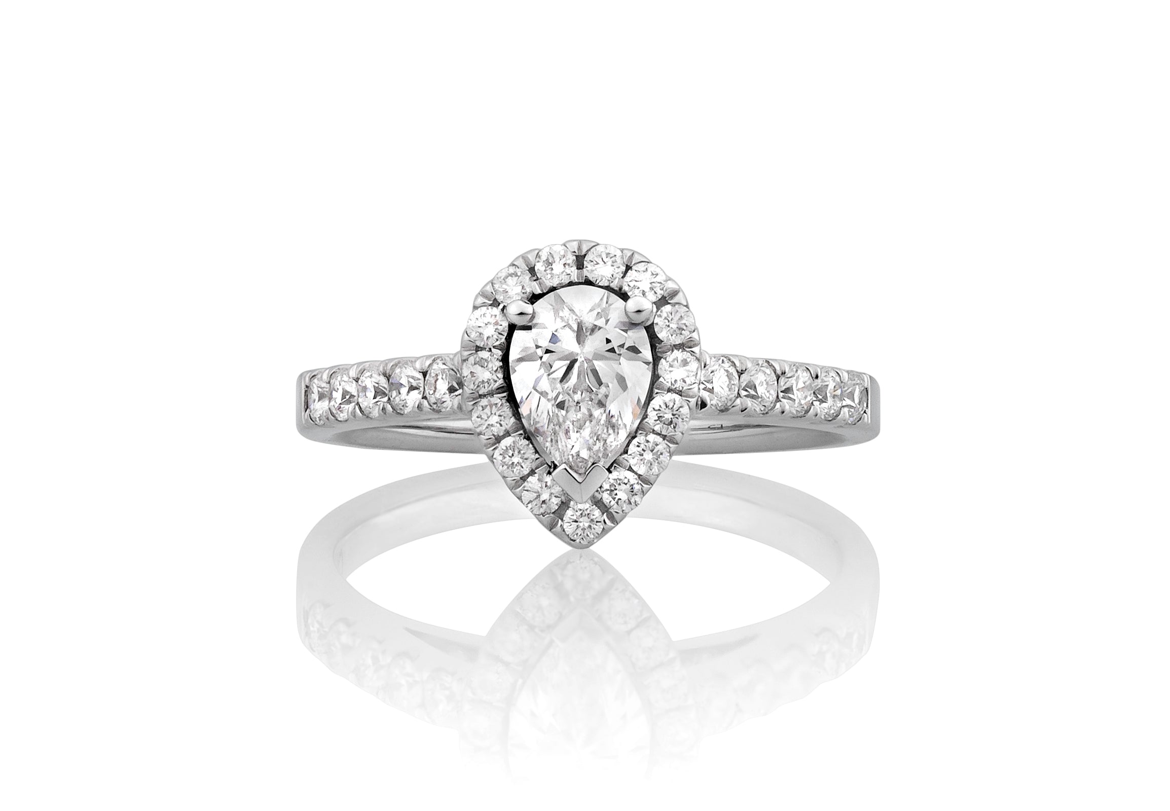 Olivia Lab Grown Diamond Halo Pear Cut Engagement Ring