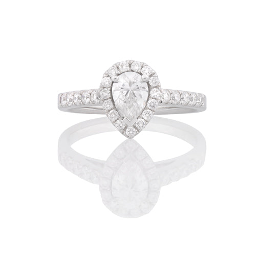 Olivia Diamond Halo Pear Cut Engagement Ring