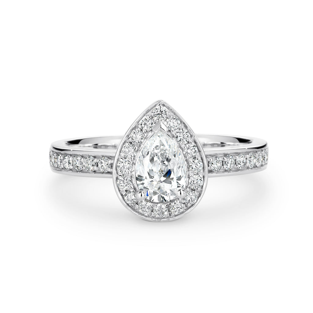 Alice Lab Grown Diamond Halo Pear Cut Engagement Ring