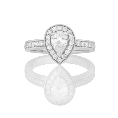 Alice Lab Grown Diamond Halo Pear Cut Engagement Ring