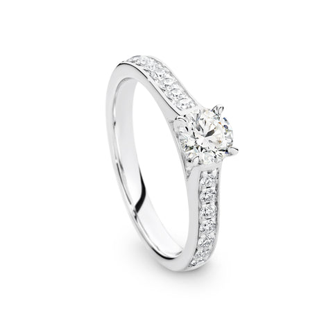 Violet Lab Grown Diamond Solitaire Round Brilliant Cut Engagement Ring