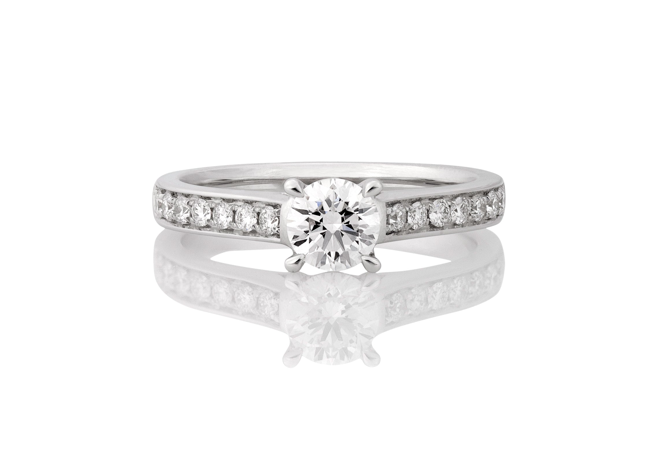 Violet Lab Grown Diamond Solitaire Round Brilliant Cut Engagement Ring