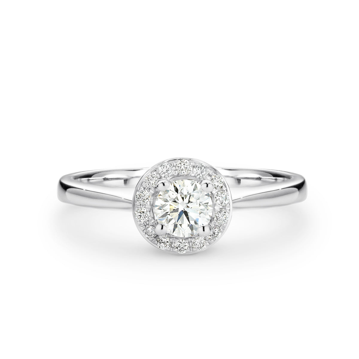 Sarah Lab Grown Diamond Halo Round Brilliant Cut Engagement Ring