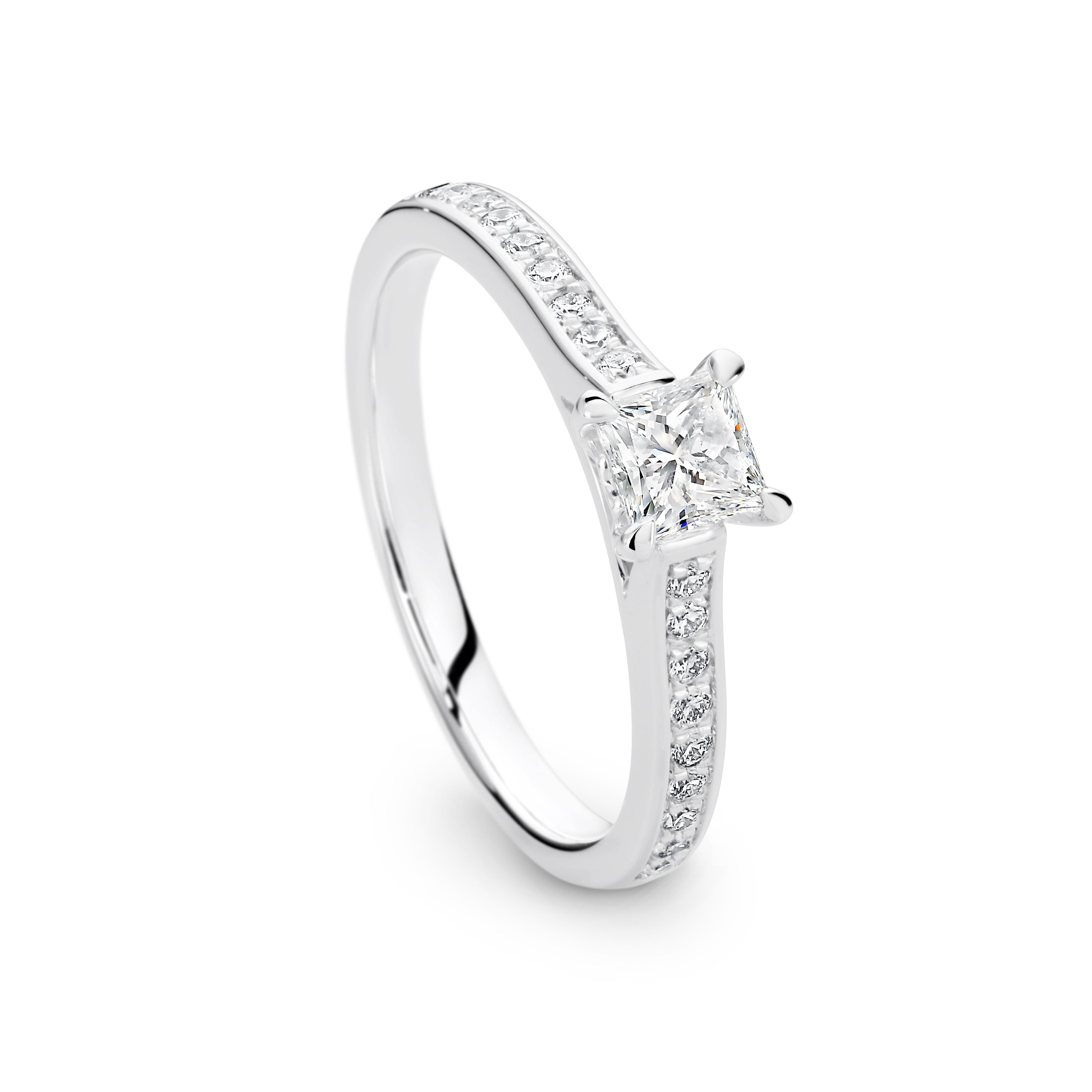 Alexis Diamond Solitaire Princess Cut Engagement Ring