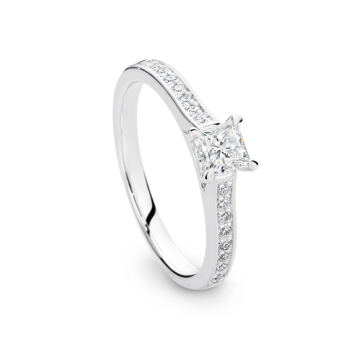 Alexis Diamond Solitaire Princess Cut Engagement Ring