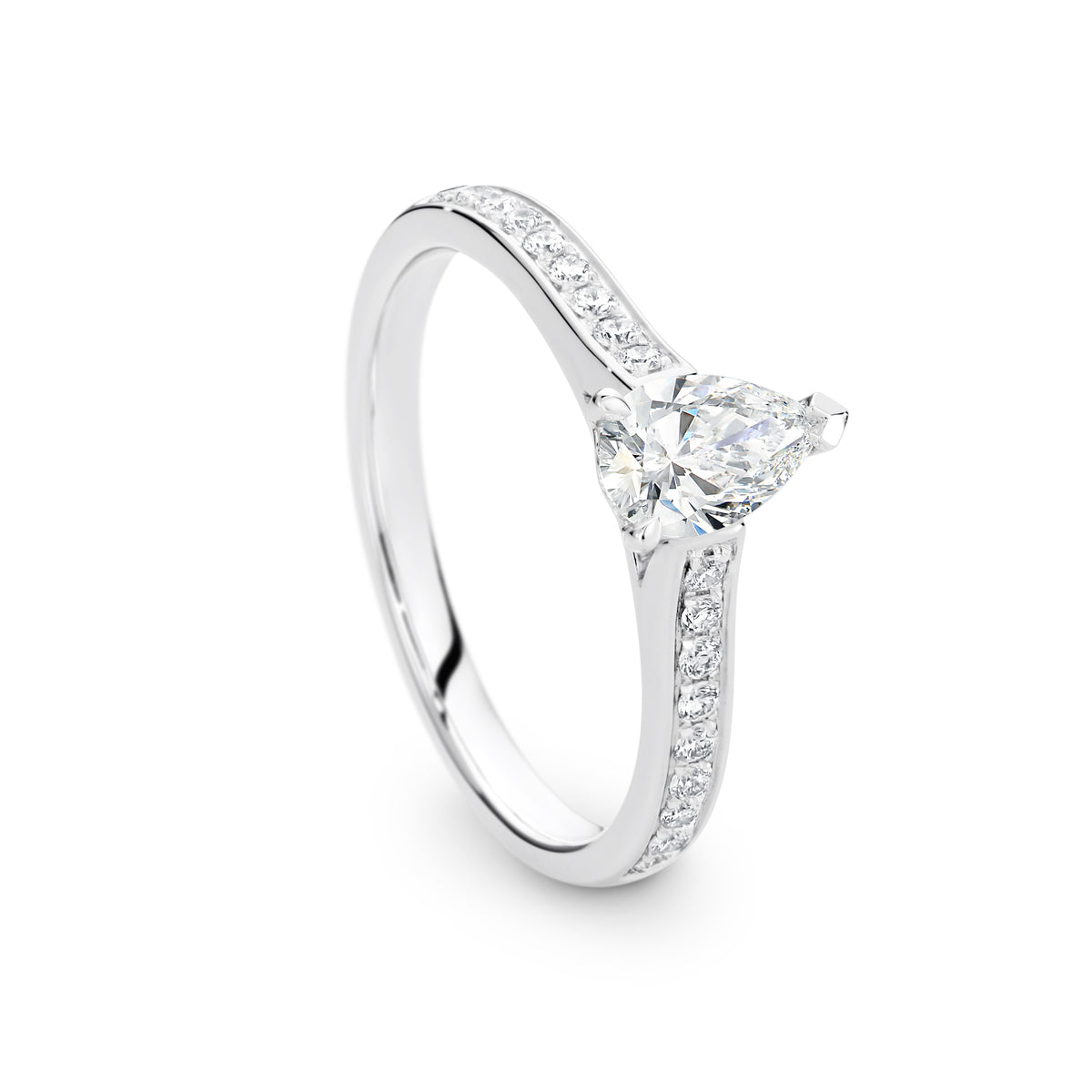 Luna Lab Grown Diamond Solitaire Pear Cut Engagement Ring
