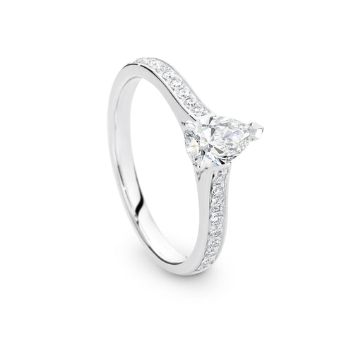 Luna Natural Diamond Solitaire Pear Cut Engagement Ring