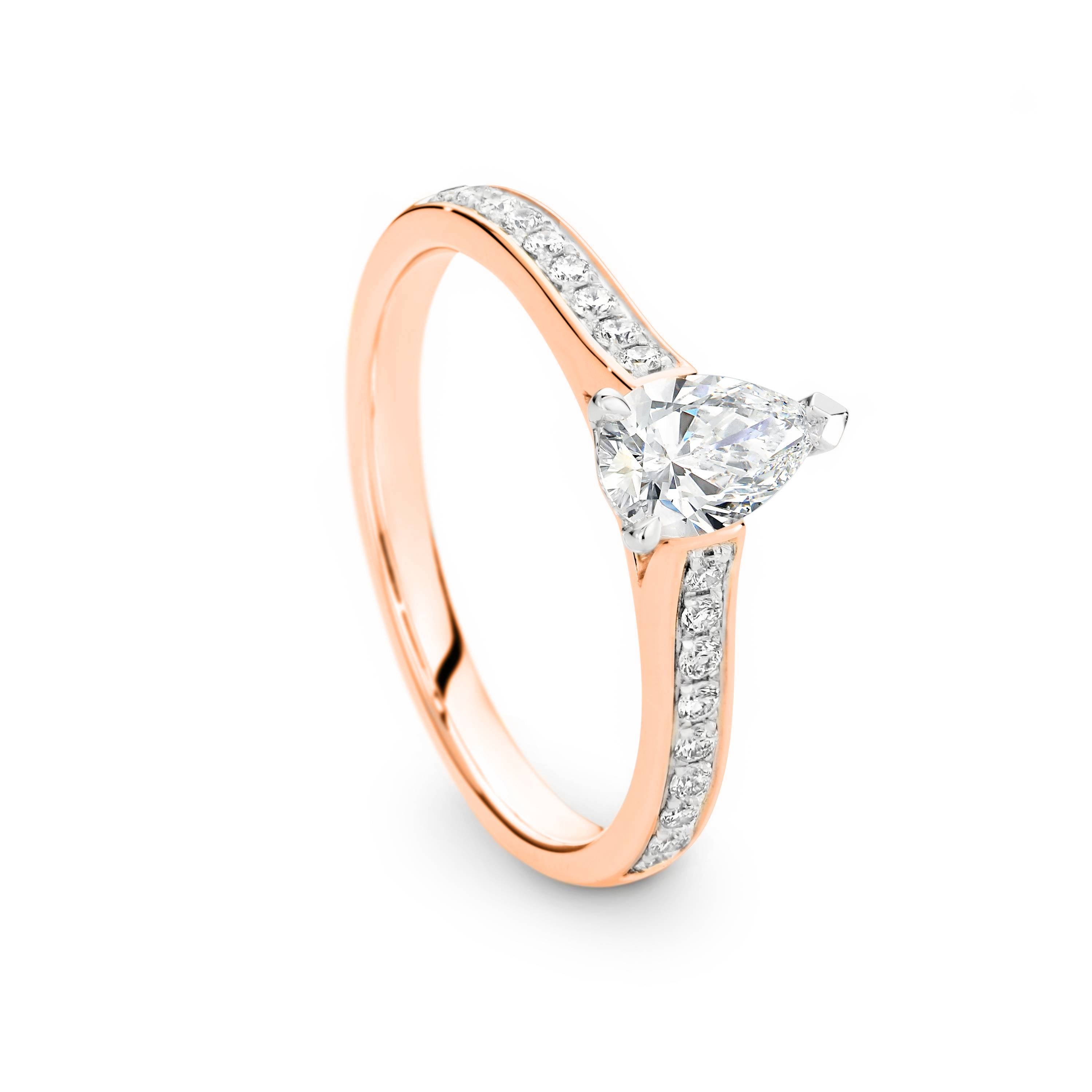 Luna Diamond Solitaire Pear Cut Engagement Ring