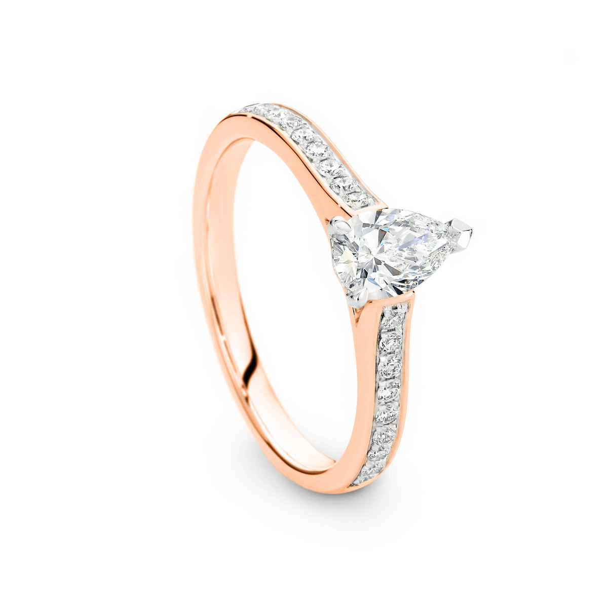 Luna Diamond Solitaire Pear Cut Engagement Ring