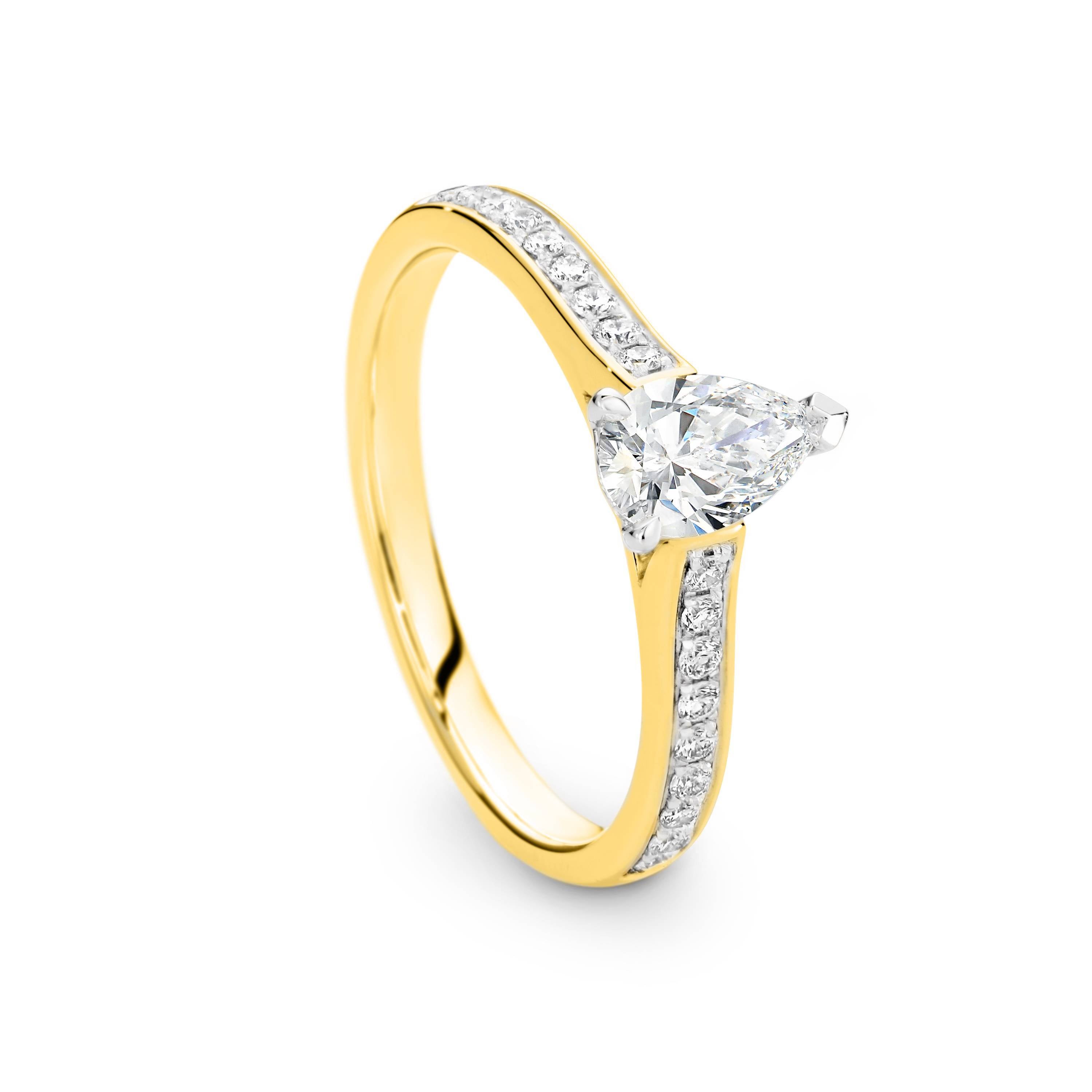 Luna Diamond Solitaire Pear Cut Engagement Ring