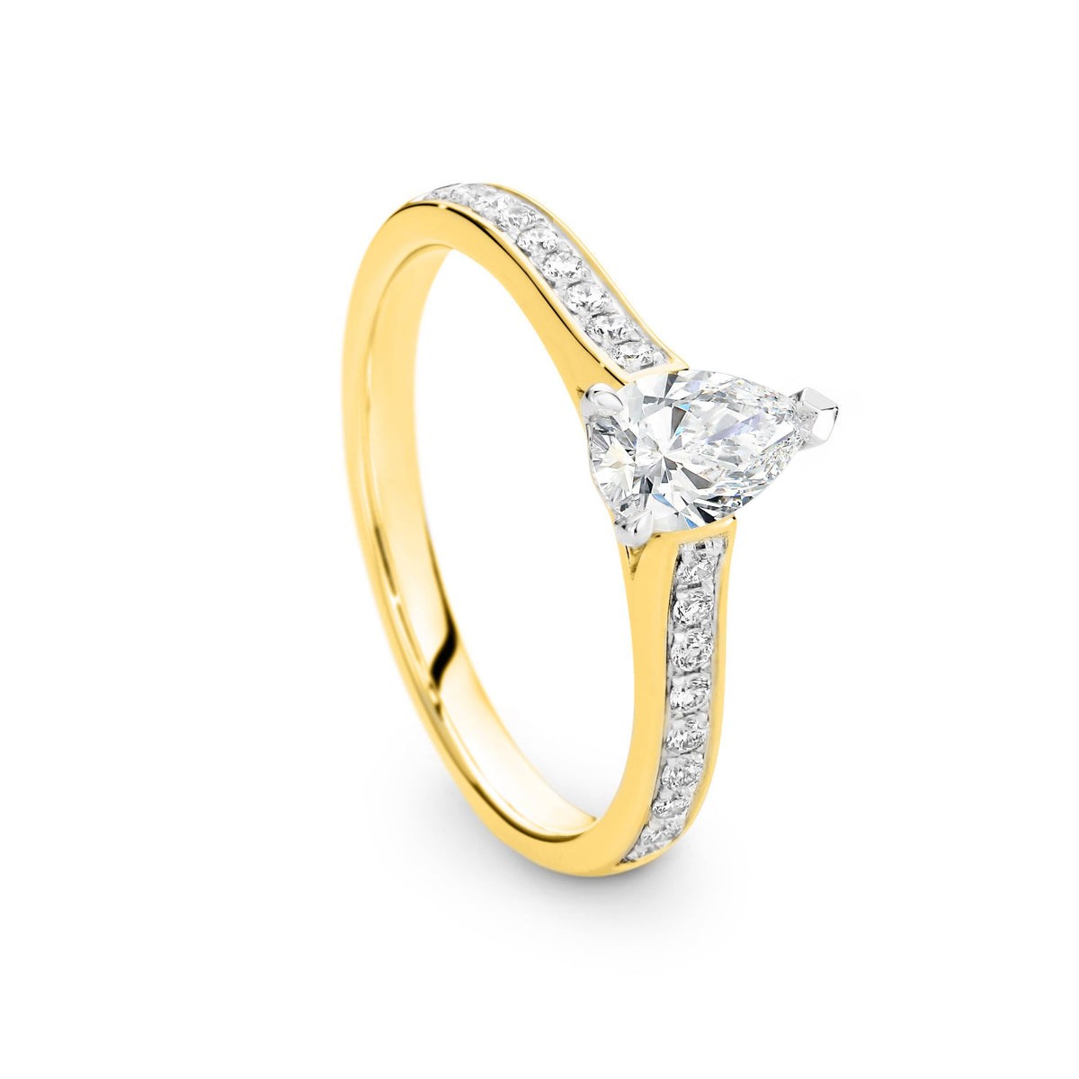 Luna Diamond Solitaire Pear Cut Engagement Ring