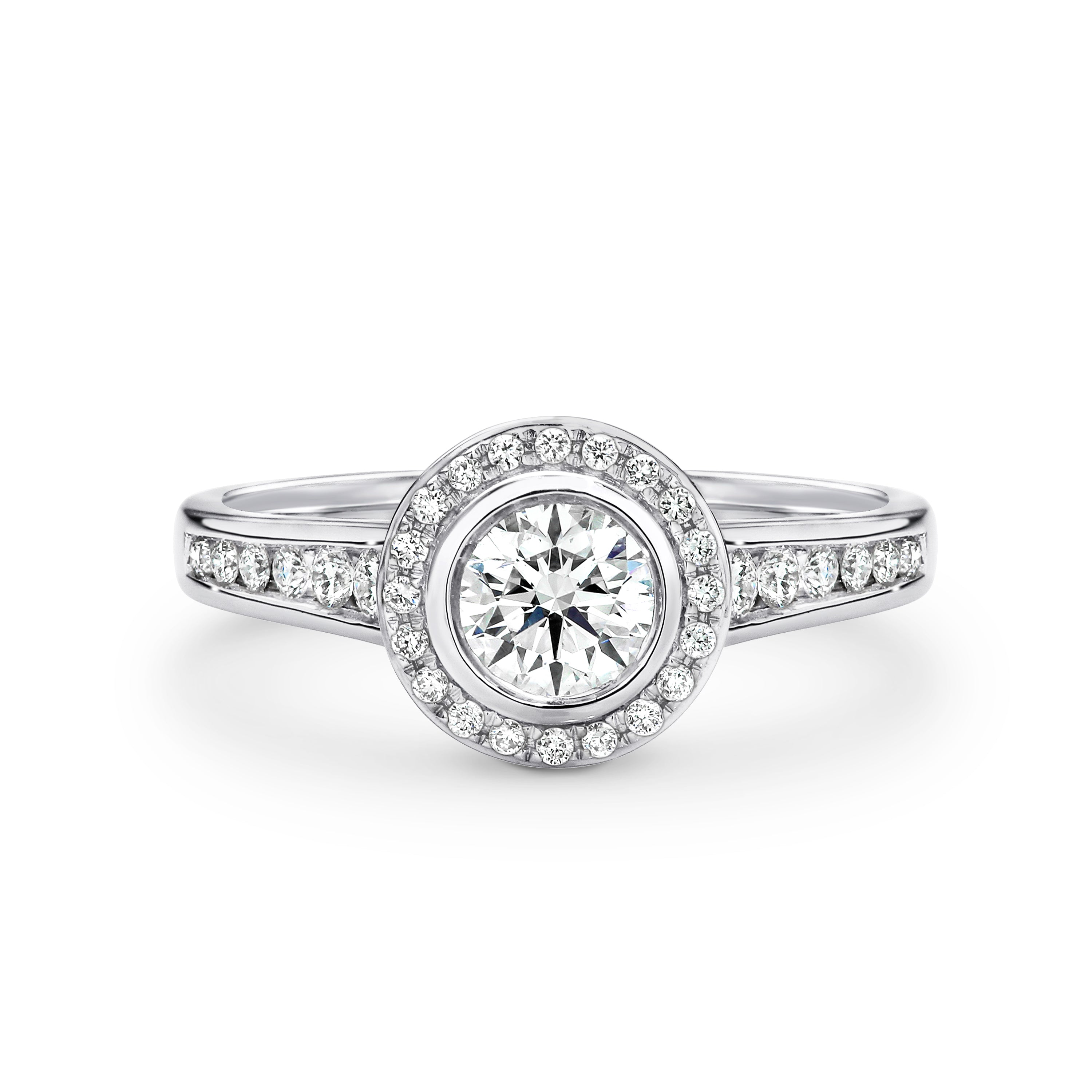 Emily Lab Grown Diamond Halo Round Brilliant Cut Engagement Ring