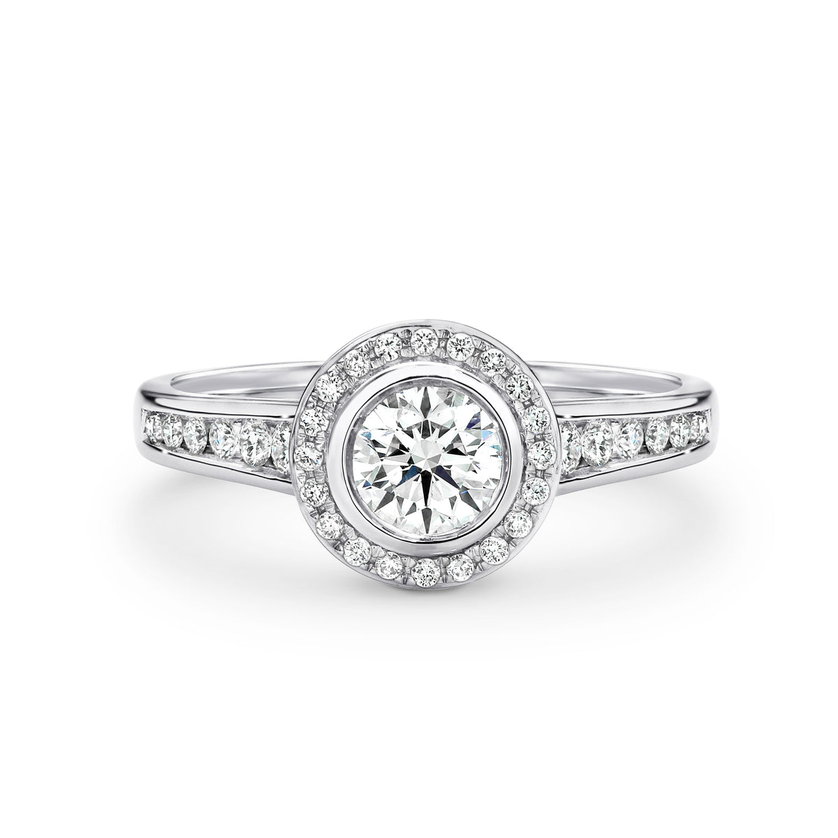 Emily Lab Grown Diamond Halo Round Brilliant Cut Engagement Ring