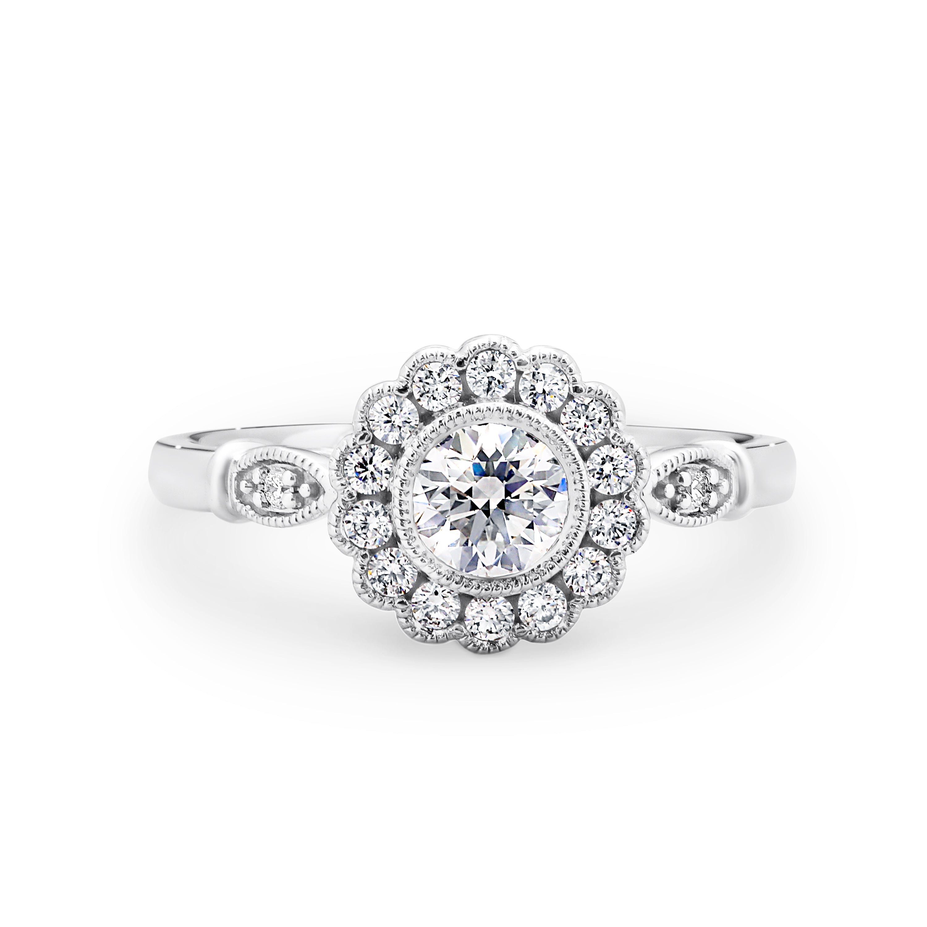 Harriet Lab Grown Diamond Halo Round Brilliant Cut Engagement Ring
