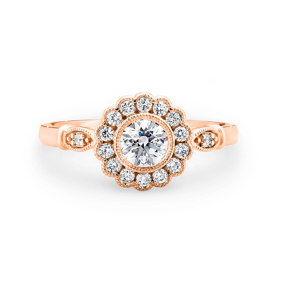 Harriet Diamond Halo Round Brilliant Cut Engagement Ring