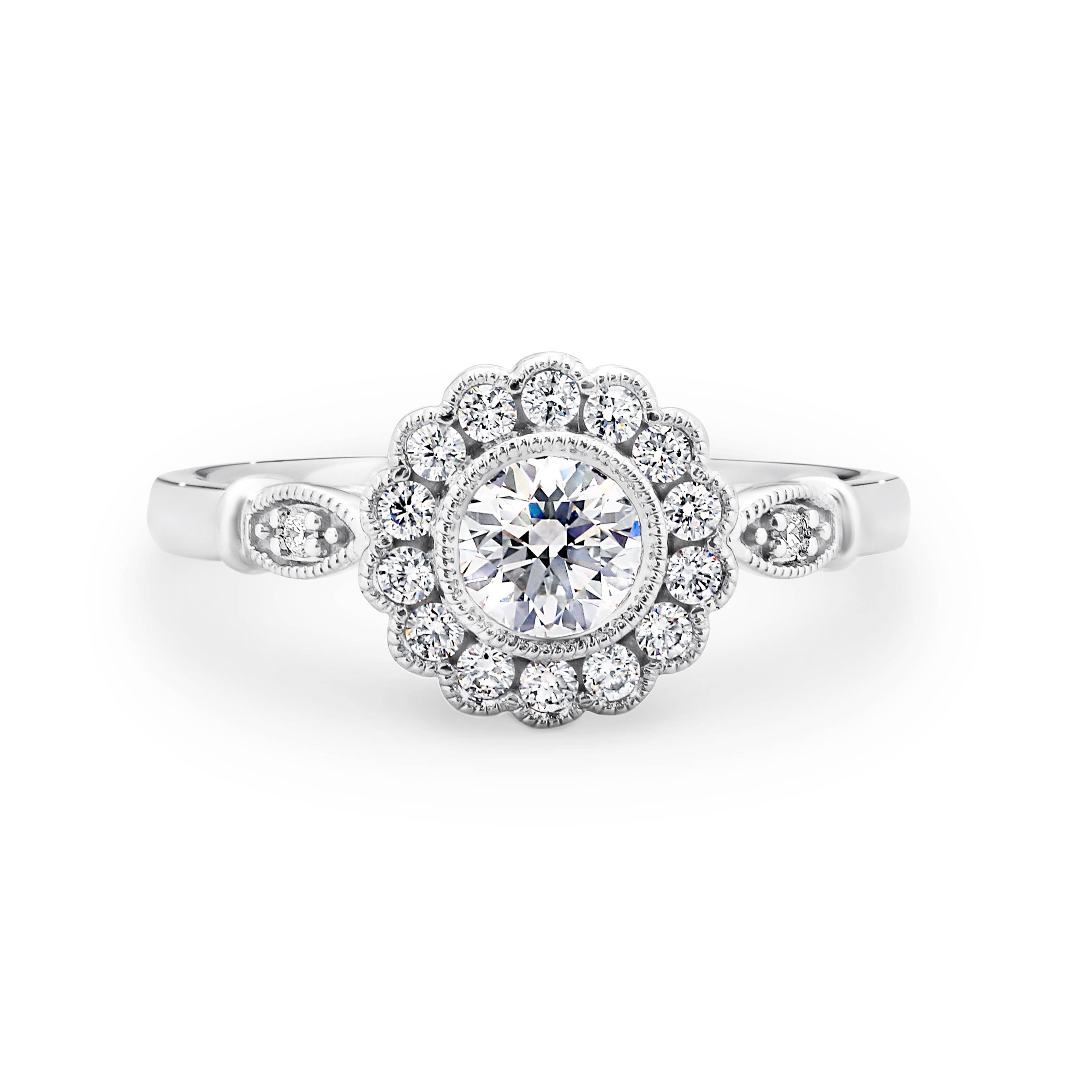Harriet Diamond Halo Round Brilliant Cut Engagement Ring