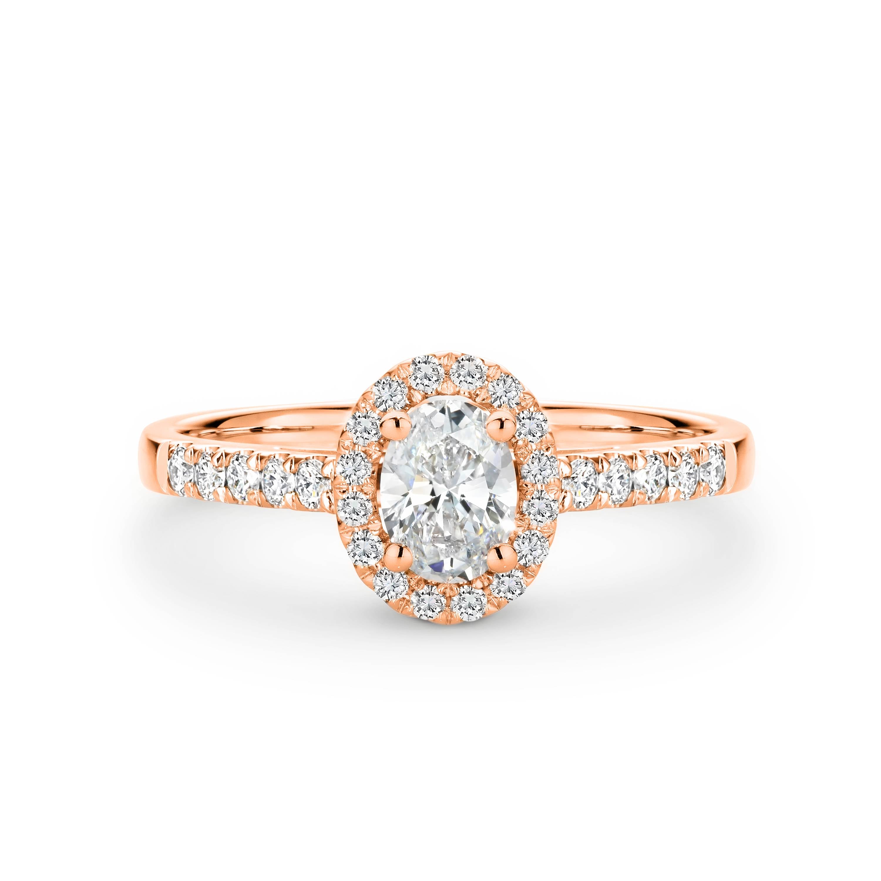 Hannah Diamond Halo Oval Cut Engagement Ring