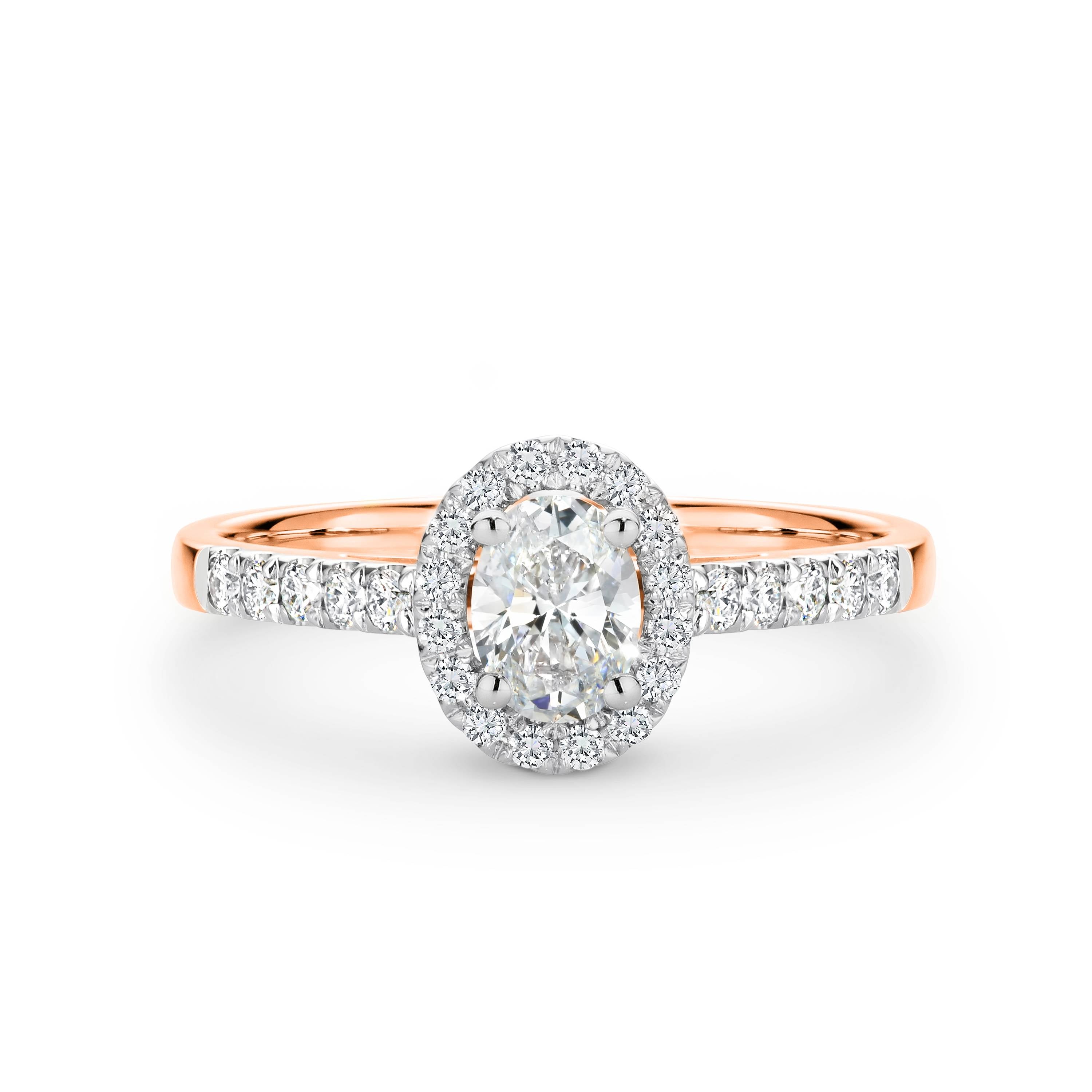 Hannah Diamond Halo Oval Cut Engagement Ring