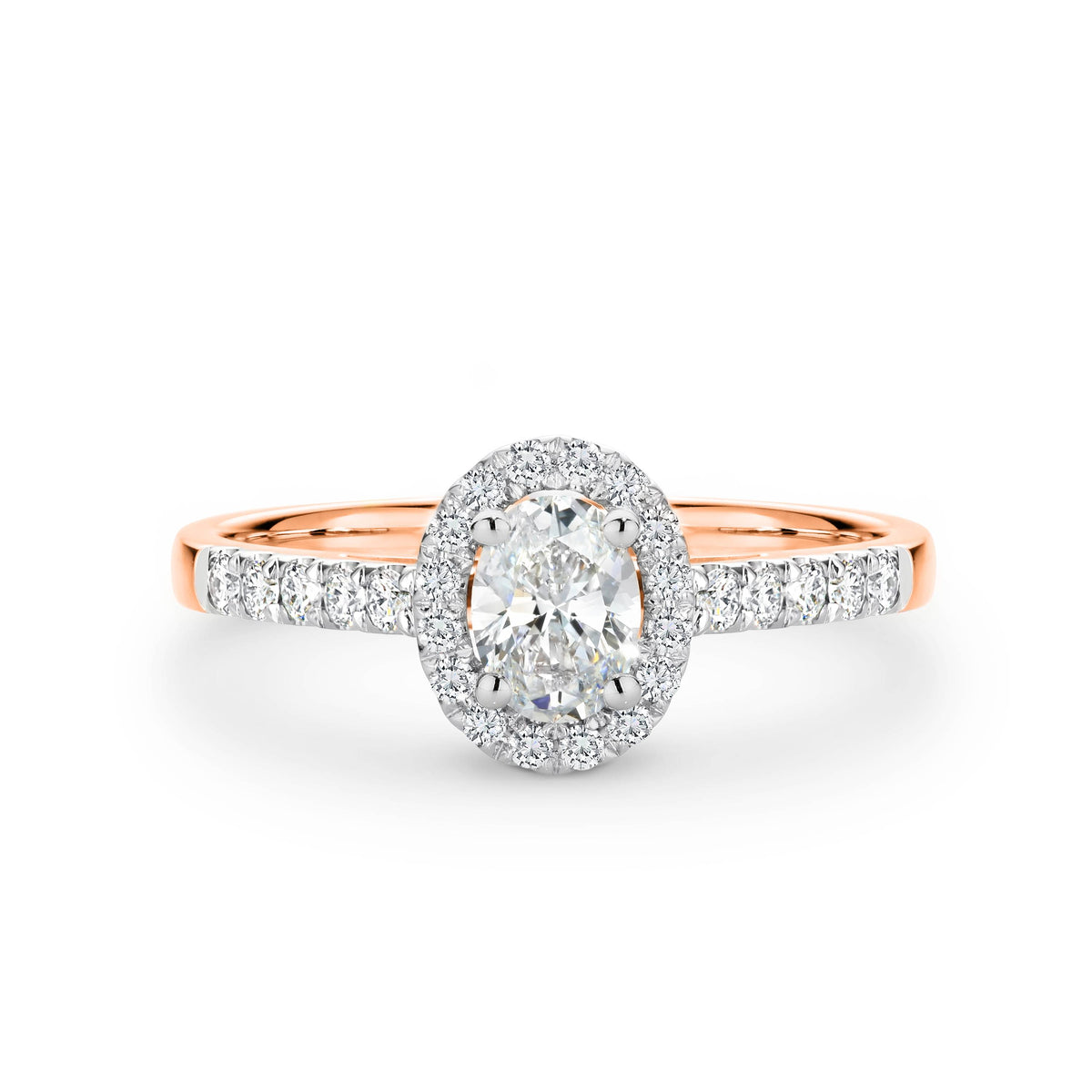 Hannah Diamond Halo Oval Cut Engagement Ring