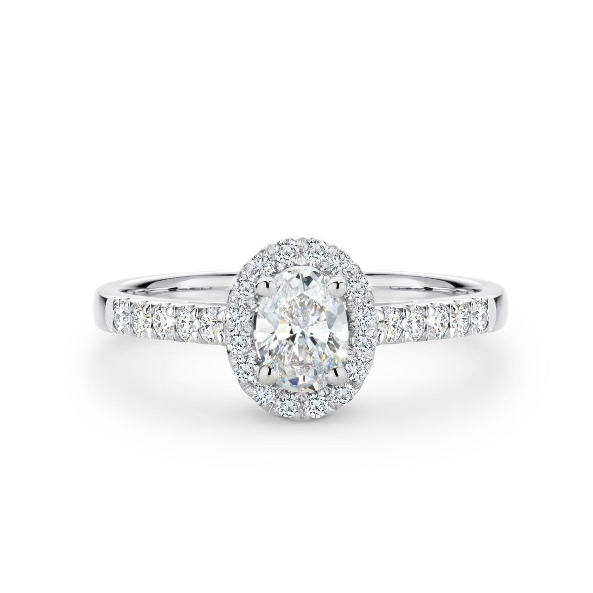 Hannah Natural Diamond Halo Oval Cut Engagement Ring