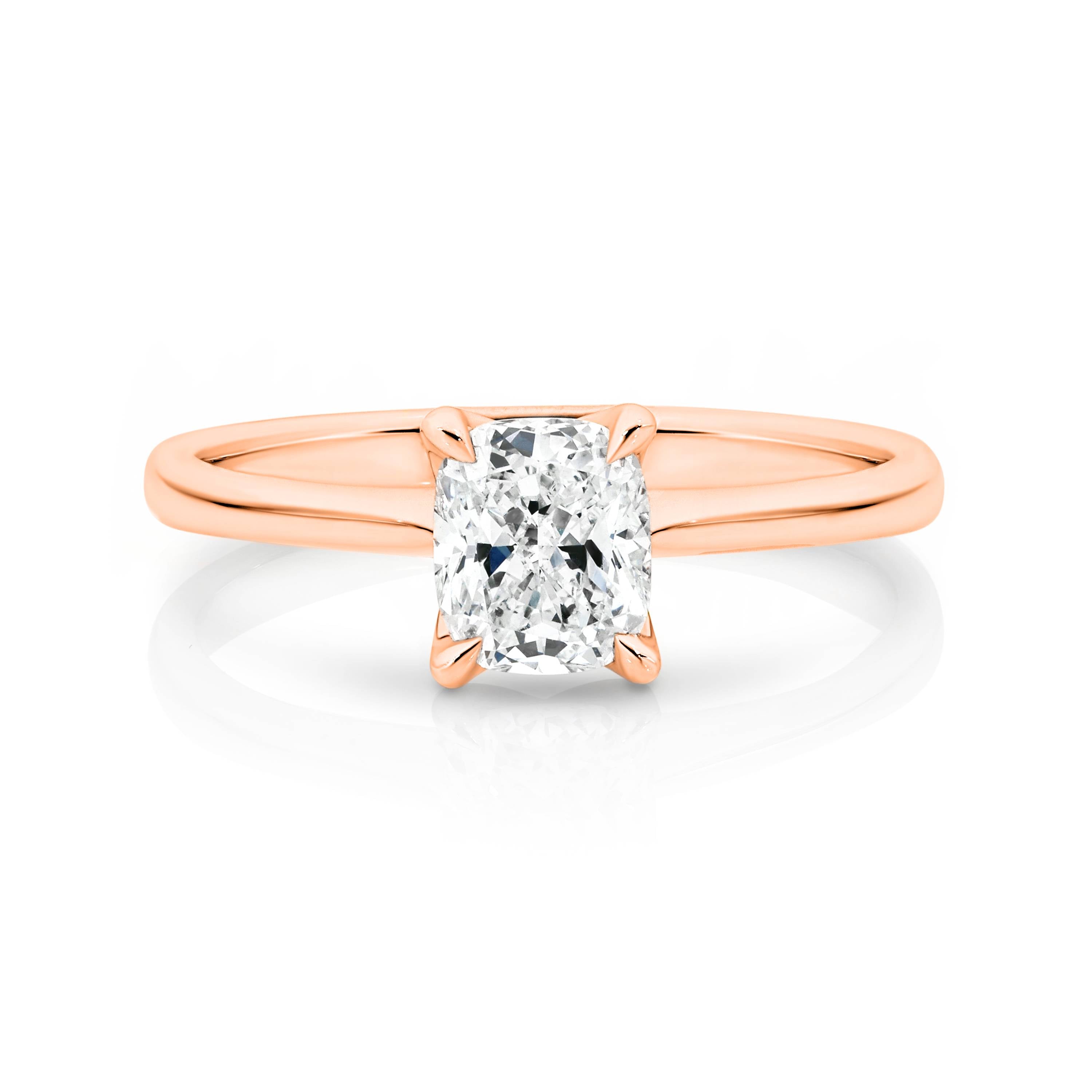 Abigail Diamond Solitaire Long Cushion Cut Engagement Ring