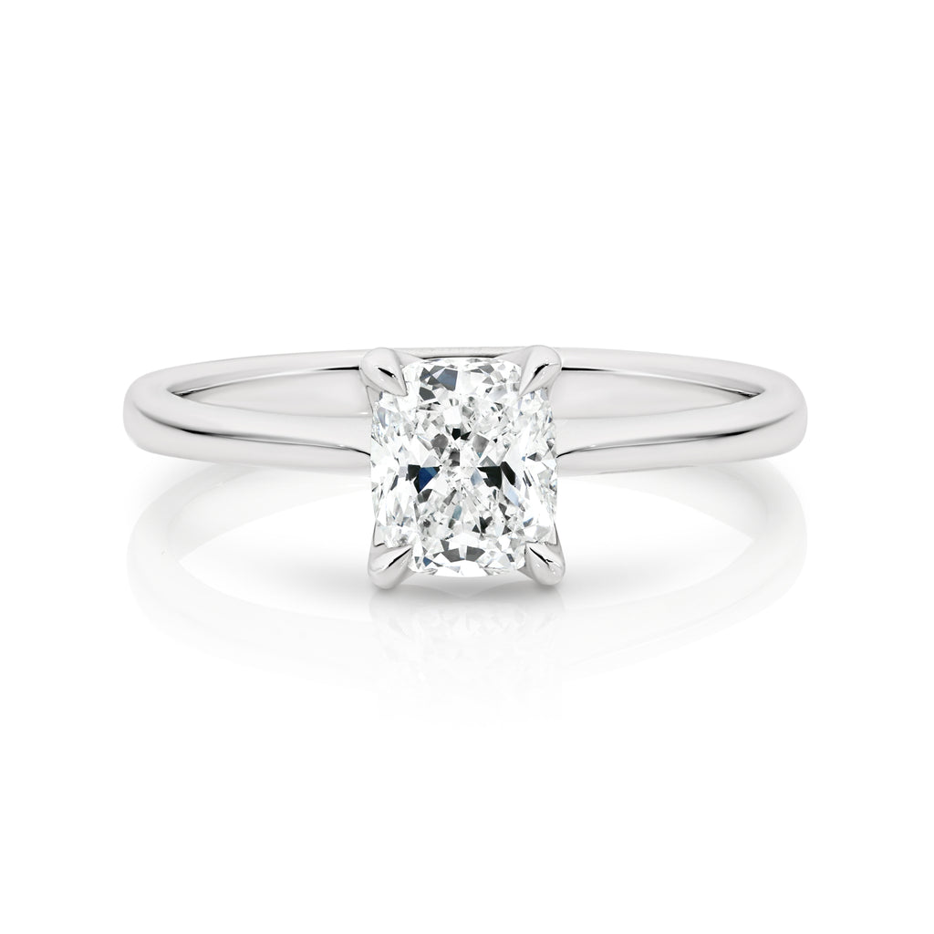 Abigail Diamond Solitaire Long Cushion Cut Engagement Ring