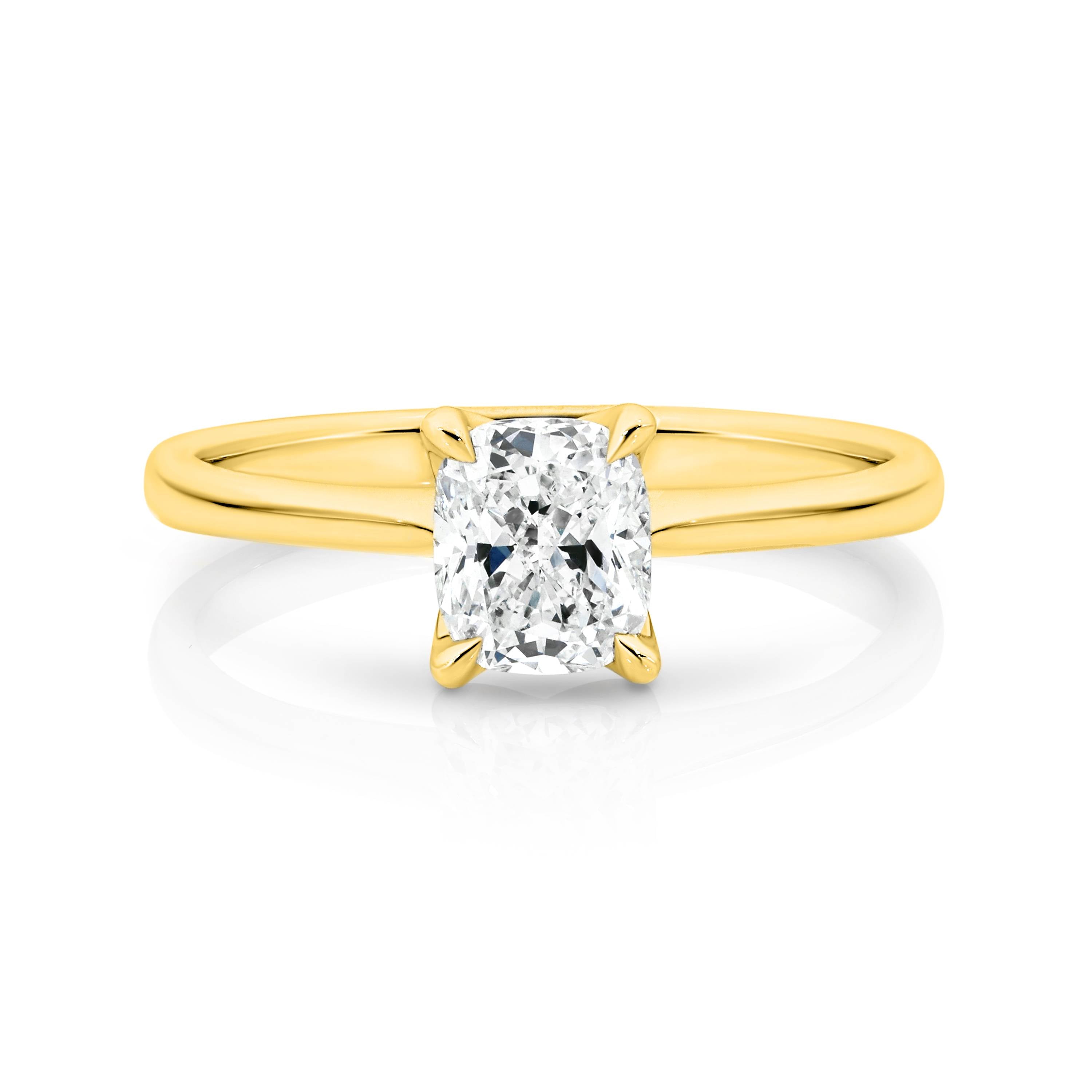Abigail Diamond Solitaire Long Cushion Cut Engagement Ring