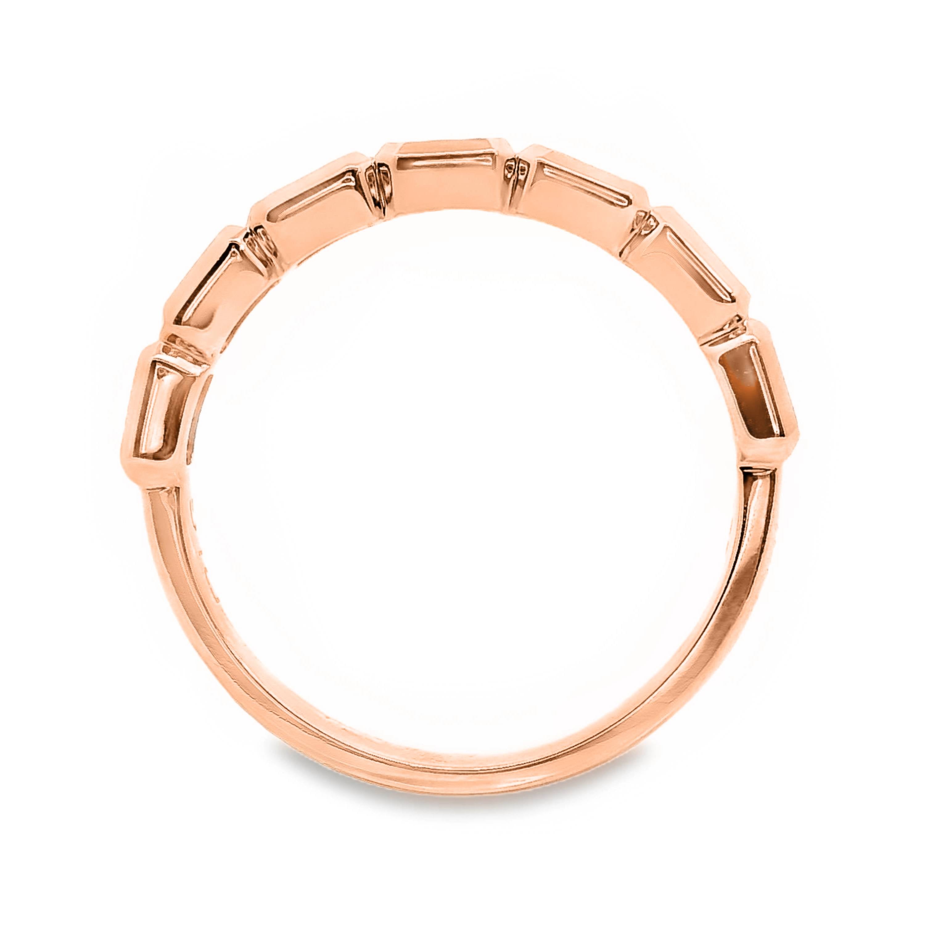 Emerald Cut Diamond Bezel Set Ring End To End