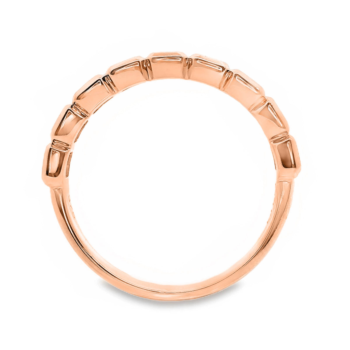 Emerald Cut Diamond Bezel Set Ring Side By Side