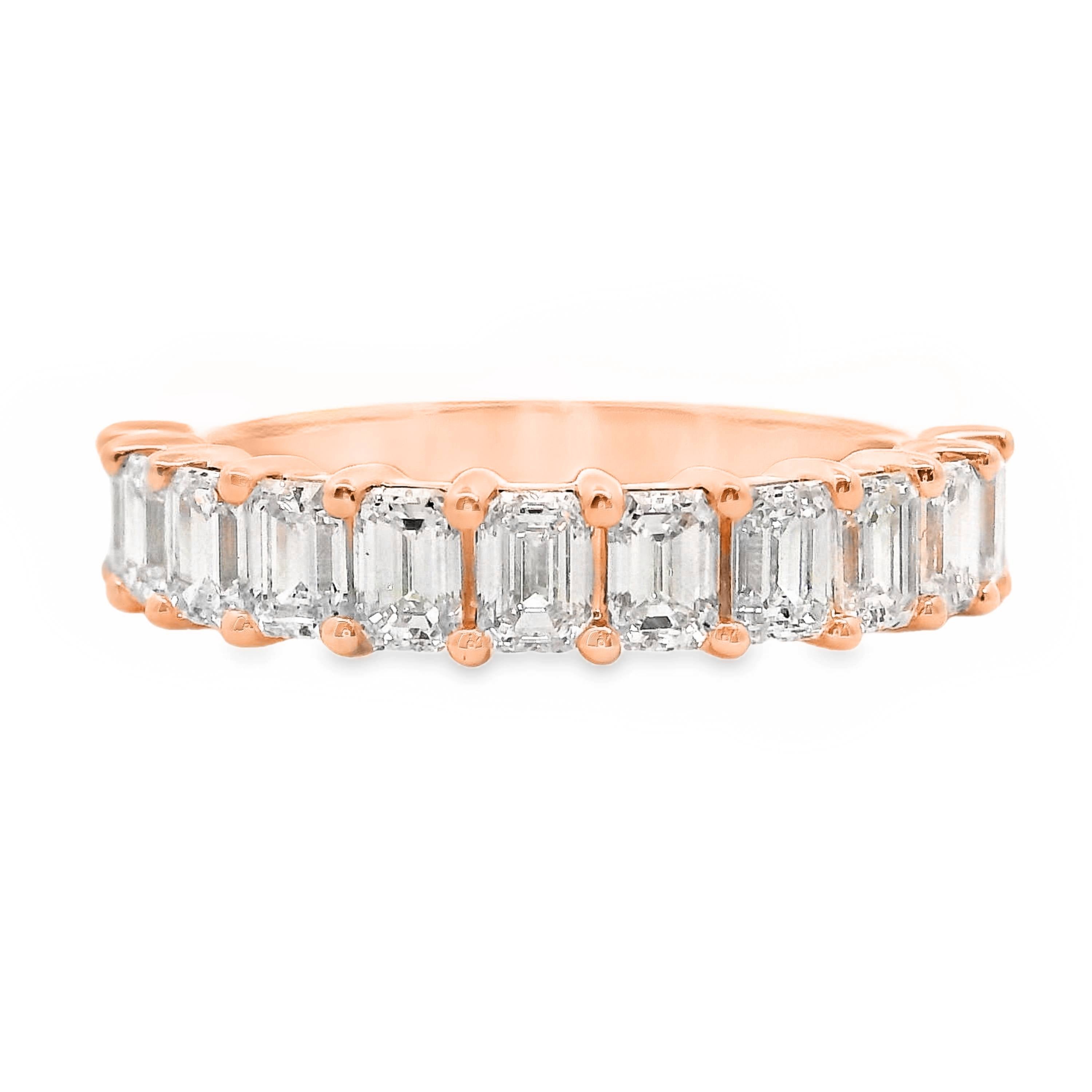 Emerald Cut Diamond Ring Claw Set