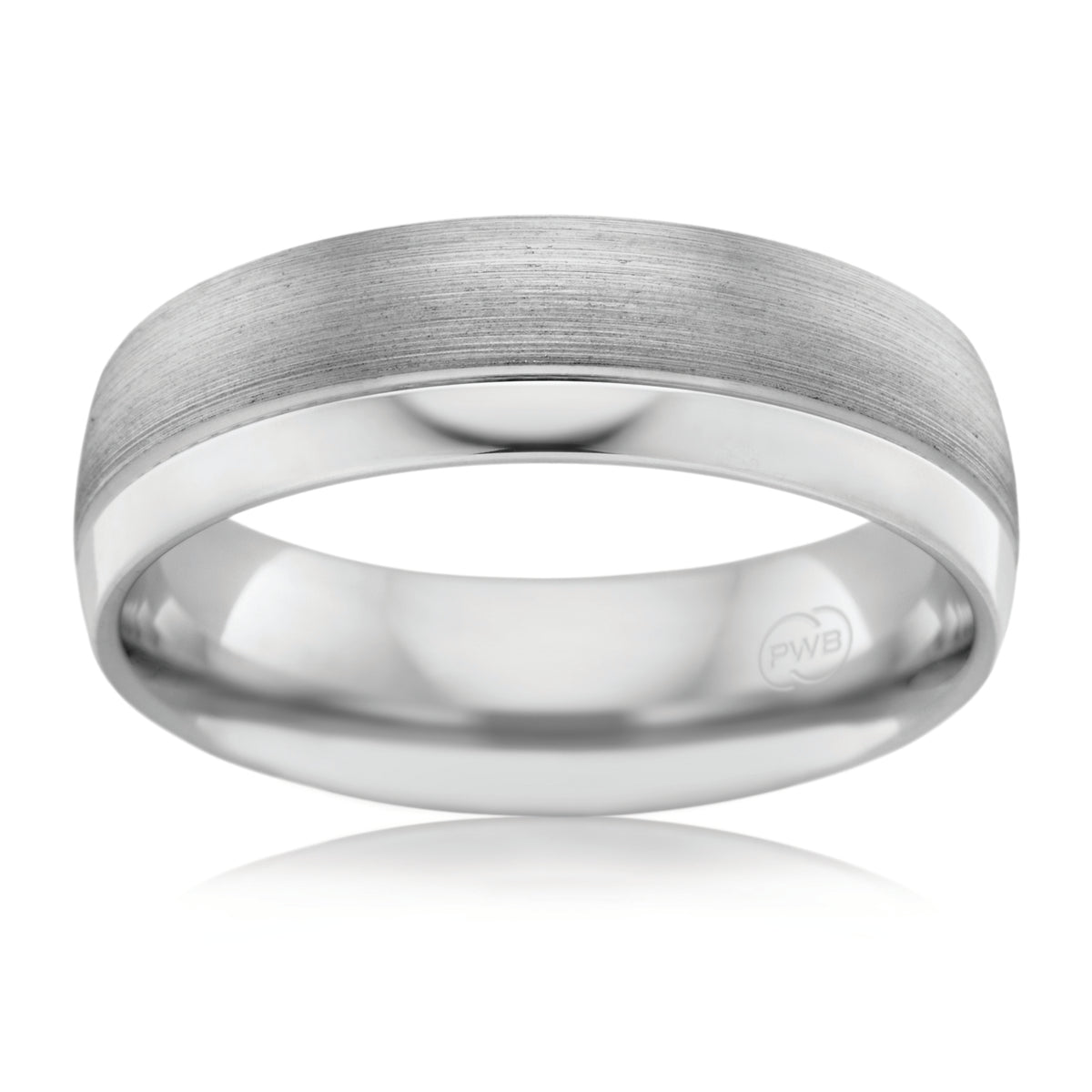 Comfort Wedding Ring with Polished and Brushed Finnish