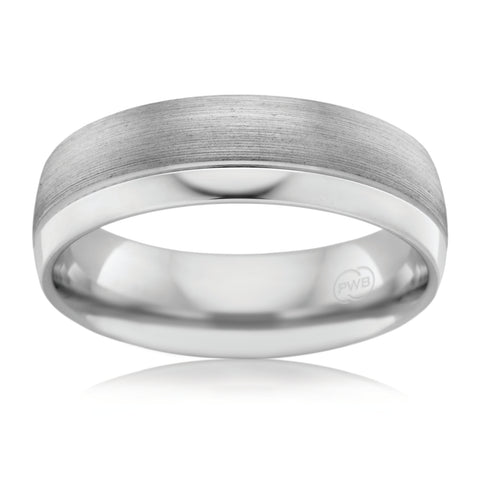 Comfort Wedding Ring with Polished and Brushed Finnish