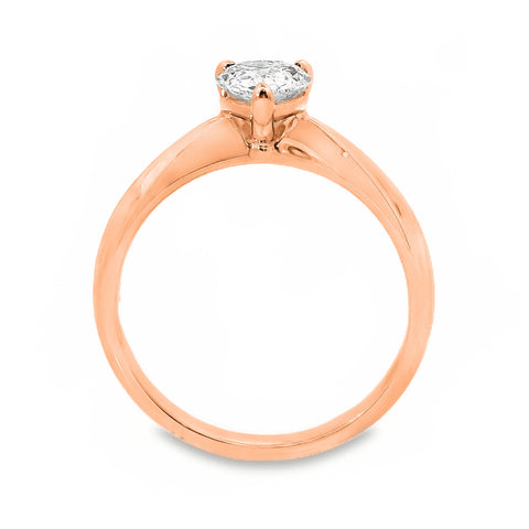 Rose Diamond Solitaire Pear Cut Engagement Ring