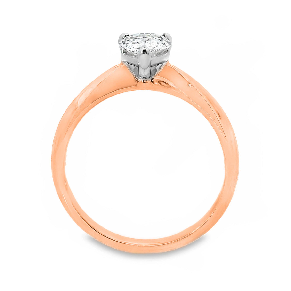 Rose Diamond Solitaire Pear Cut Engagement Ring