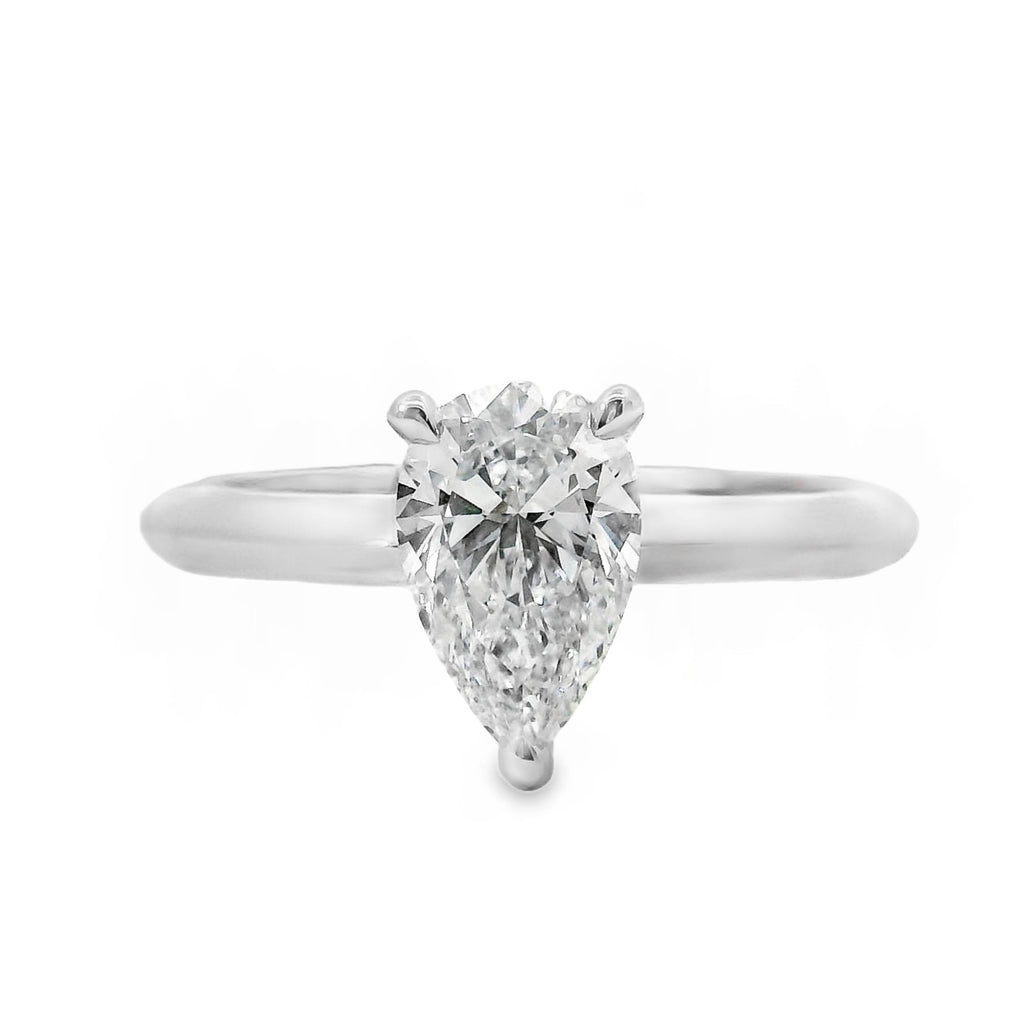 Rose Diamond Solitaire Pear Cut Engagement Ring