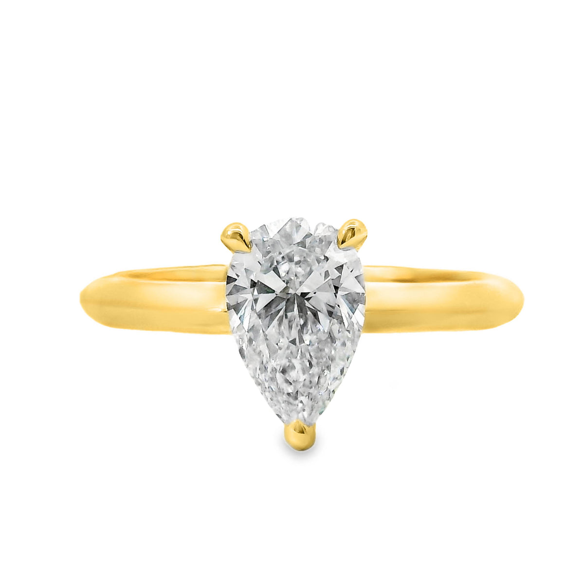 Rose Diamond Solitaire Pear Cut Engagement Ring