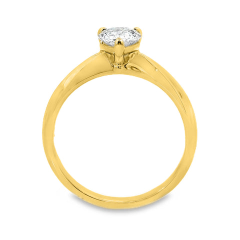 Rose Diamond Solitaire Pear Cut Engagement Ring